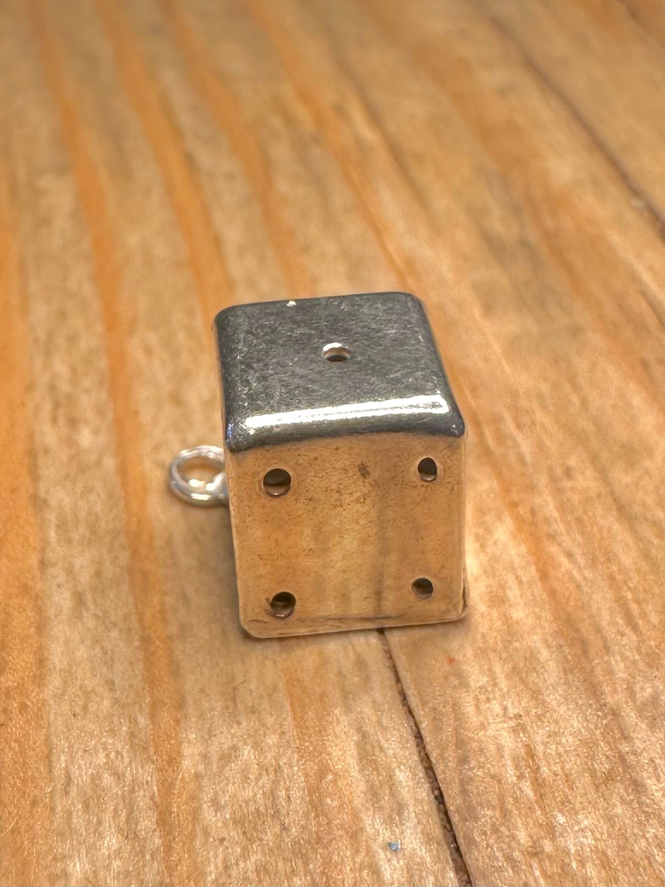 Vintage Dice 925 Sterling Silver Charm Pendant