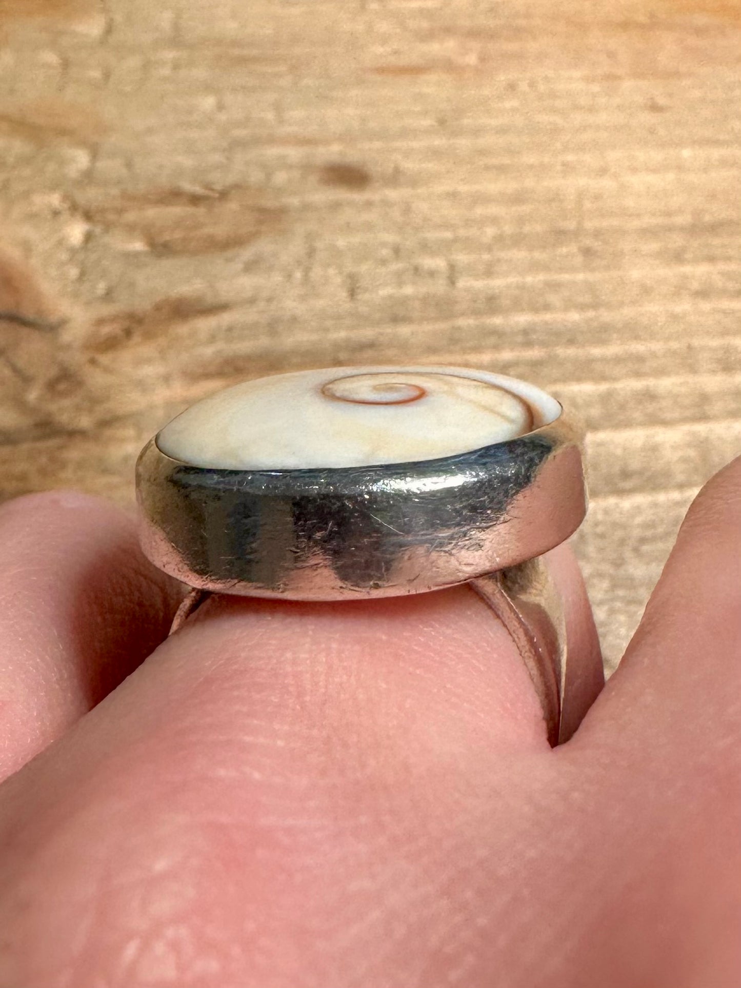 Vintage Chunky Shiva Eye 925 Silver Size P Ring