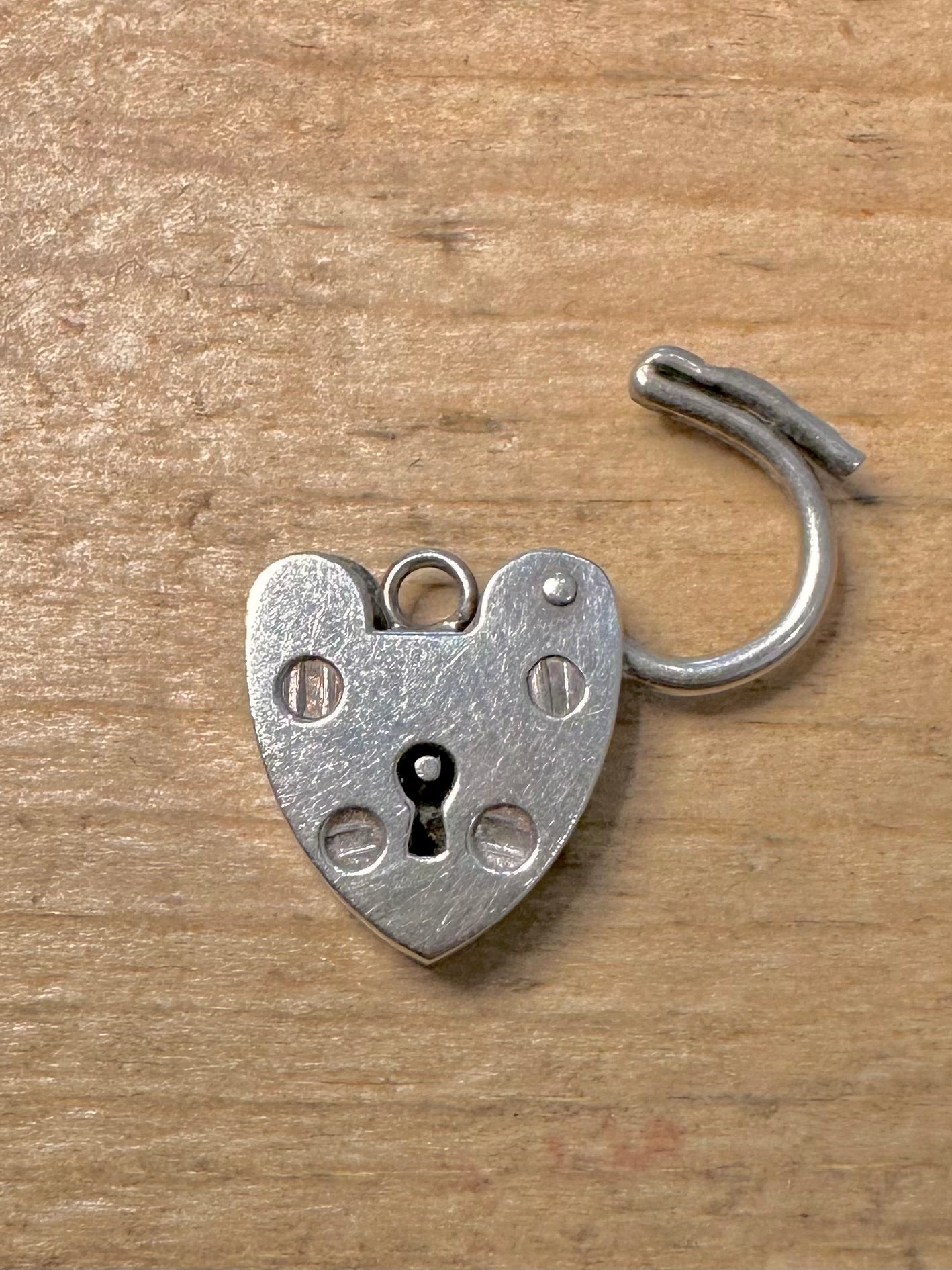 Vintage 1980 Heart Padlock 925 Silver Pendant