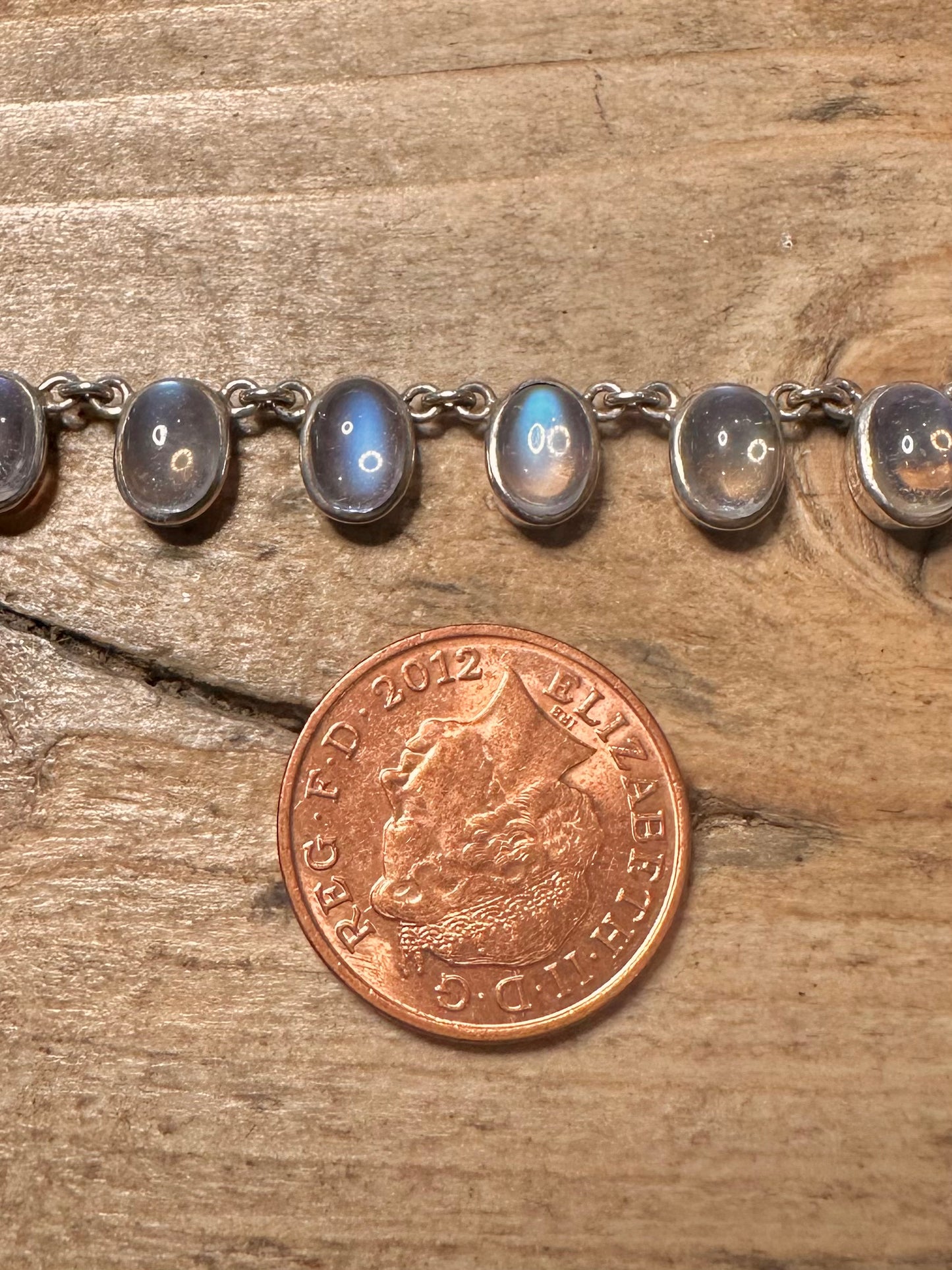 Vintage Moonstone Chain 925 Silver 16 to 18 inch Necklace