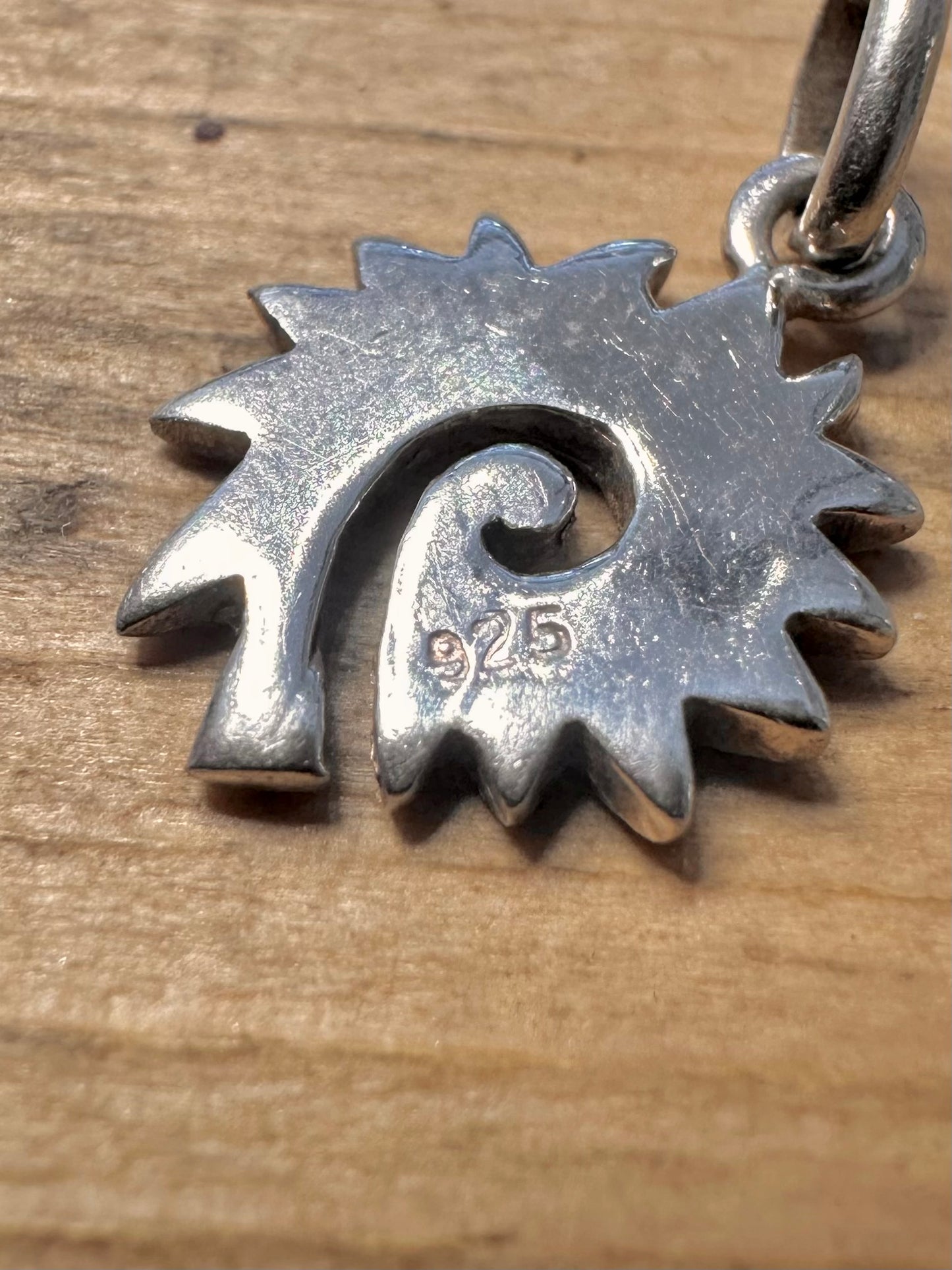 Vintage Swirl Circle 925 Silver Pendant