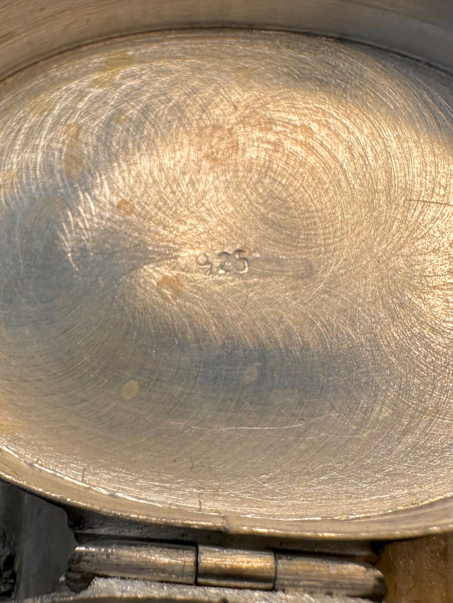 Large Engraved 1996 Oval Pill Box 935 Sterling Silver Collectable