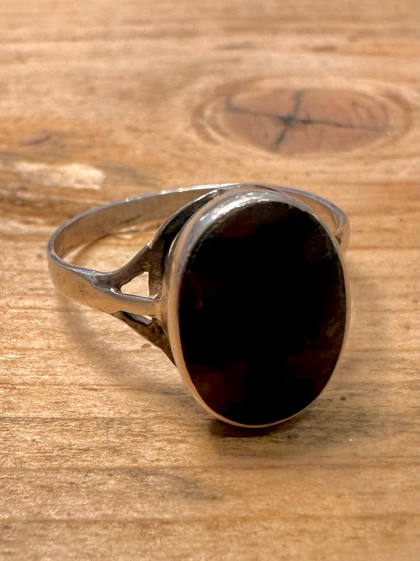 Vintage Blue John 925 Silver Size T Ring