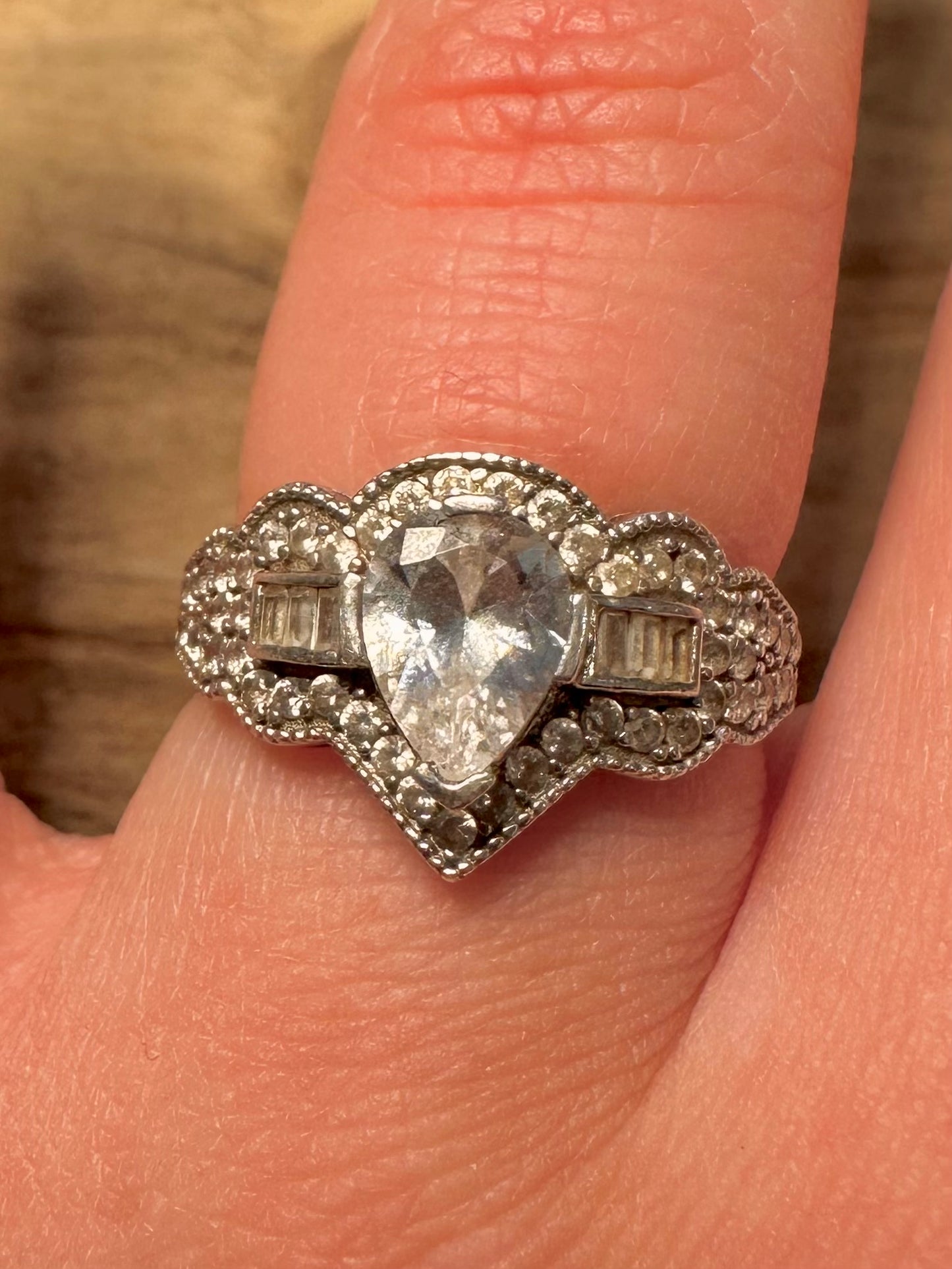 Vintage Elanze CZ 925 Silver Size O Ring