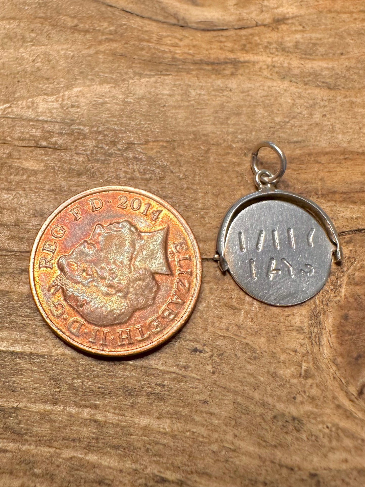 Vintage Happy Days Spinner 925 Silver Charm Pendant