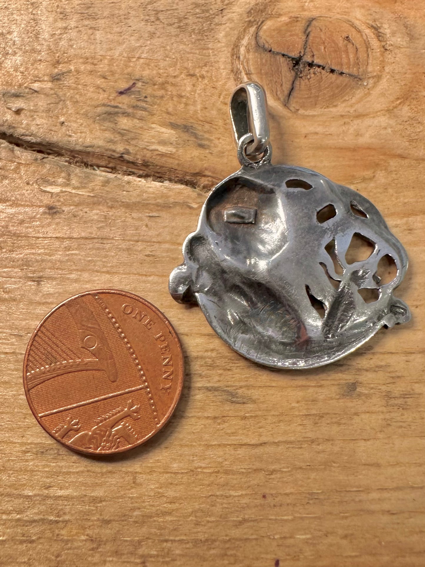 Vintage Art Nouveau Women 925 Silver Pendant