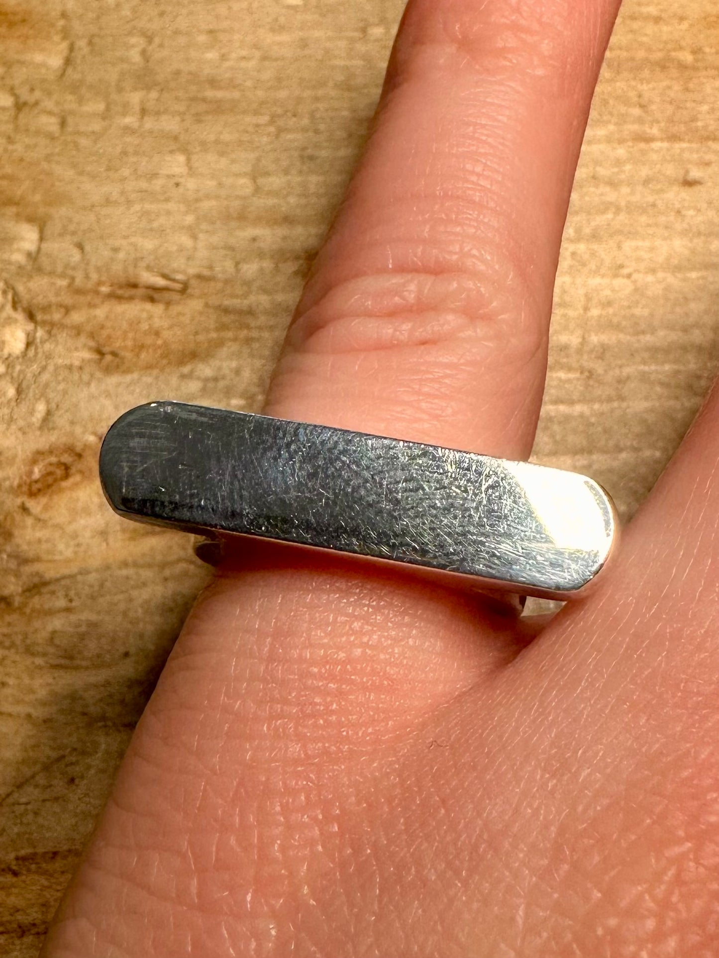 Modernist Chunky Bar 925 Silver Size L1/2 Ring
