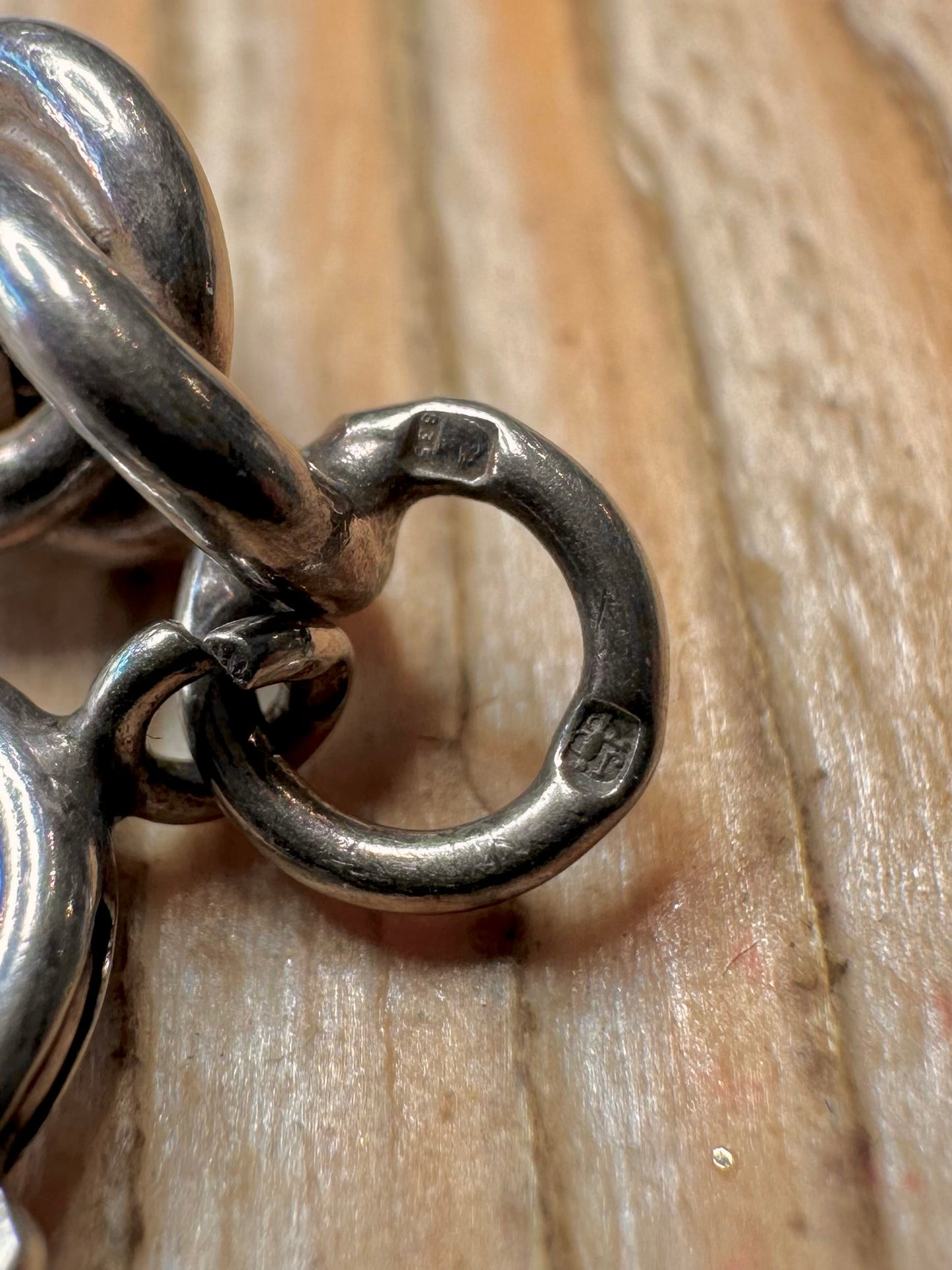 Vintage Chunky Rope Chain 925 Sterling Silver 7.8 inch Bracelet