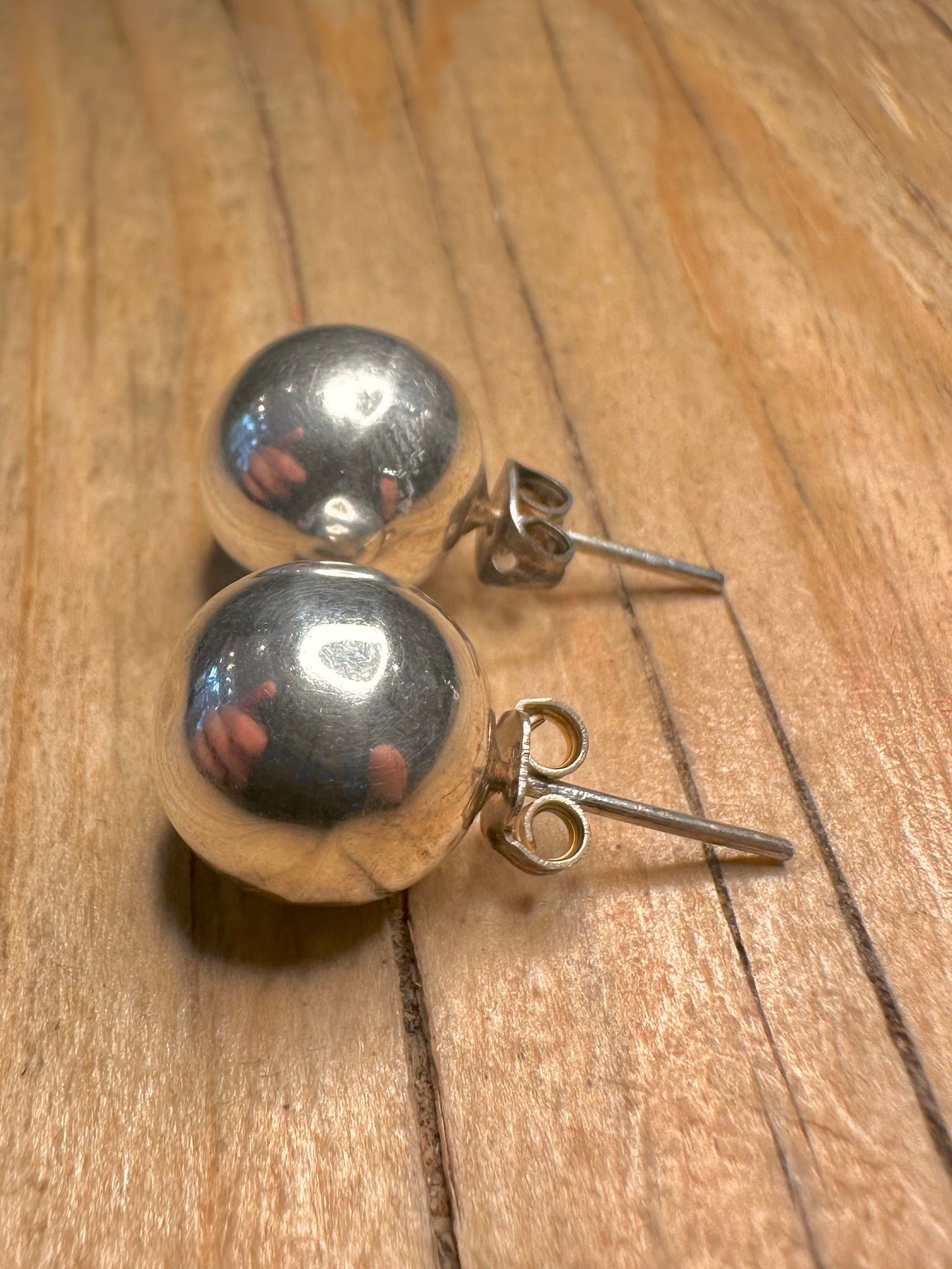 Vintage Ball Stud 925 Sterling Silver Earrings