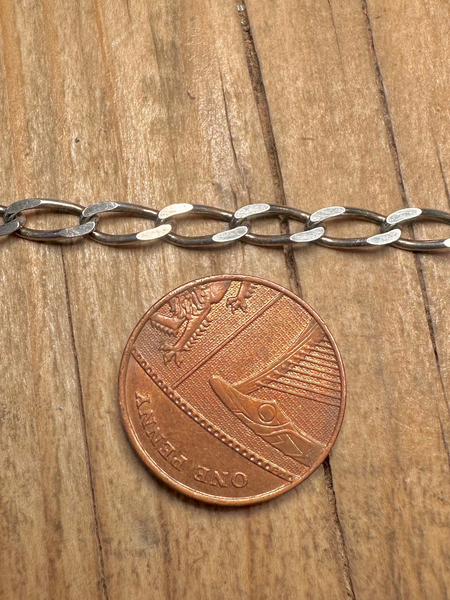 Vintage Long Curb Chain Link 925 Sterling Silver 23.5 inch Necklace