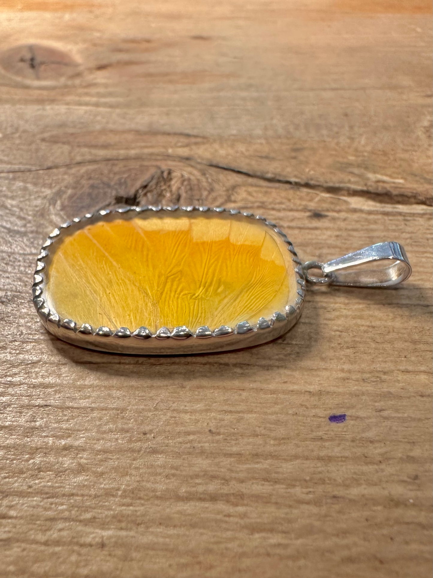Abstract Yellow 925 Silver Pendant