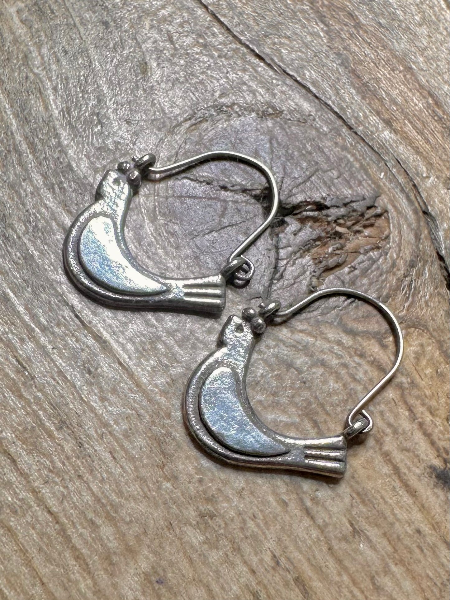 Vintage Bird 925 Silver Earrings