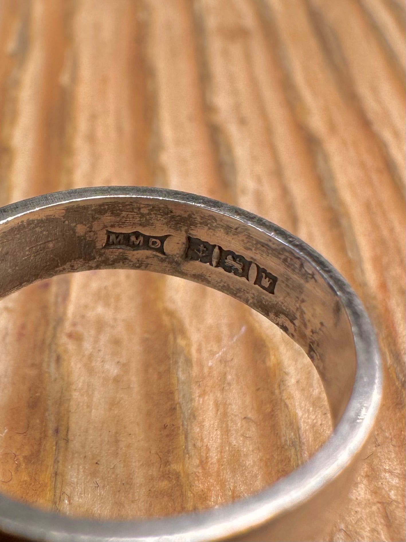 Rohametyst 1971 Quadrat 925 Sterling Silber Ring Größe G