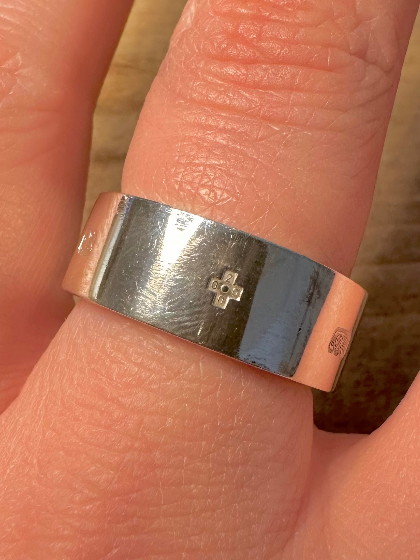 Modern 2000 Hallmarked Band 925 Silver Size U Ring