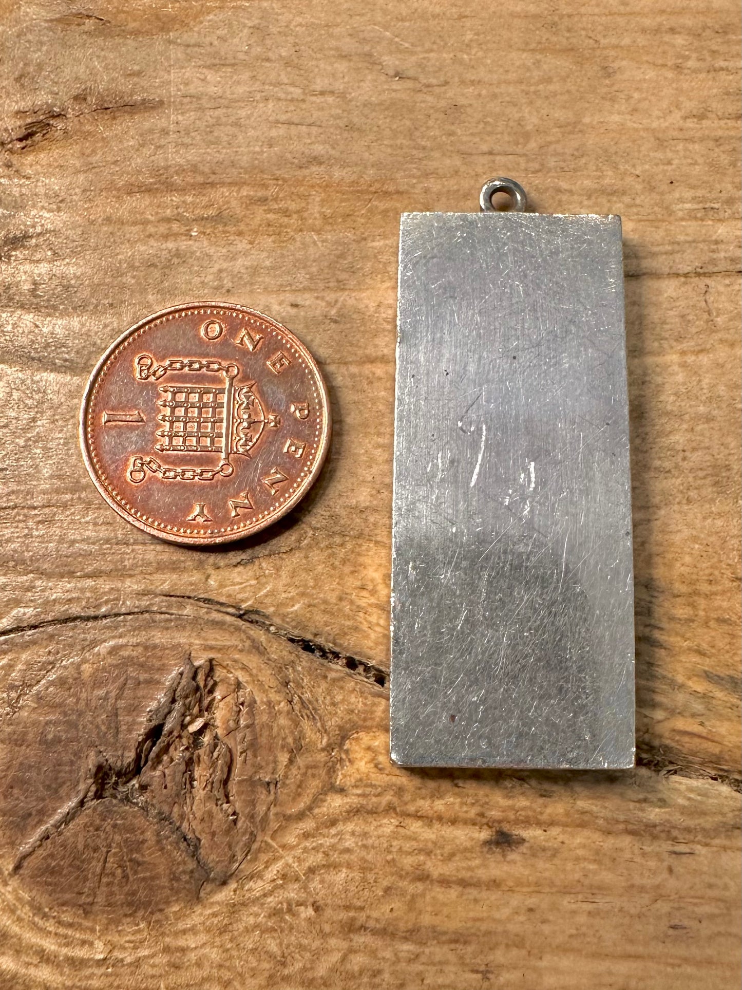 Vintage 1978 Textured Ingot Birmingham 926 Silver Pendant