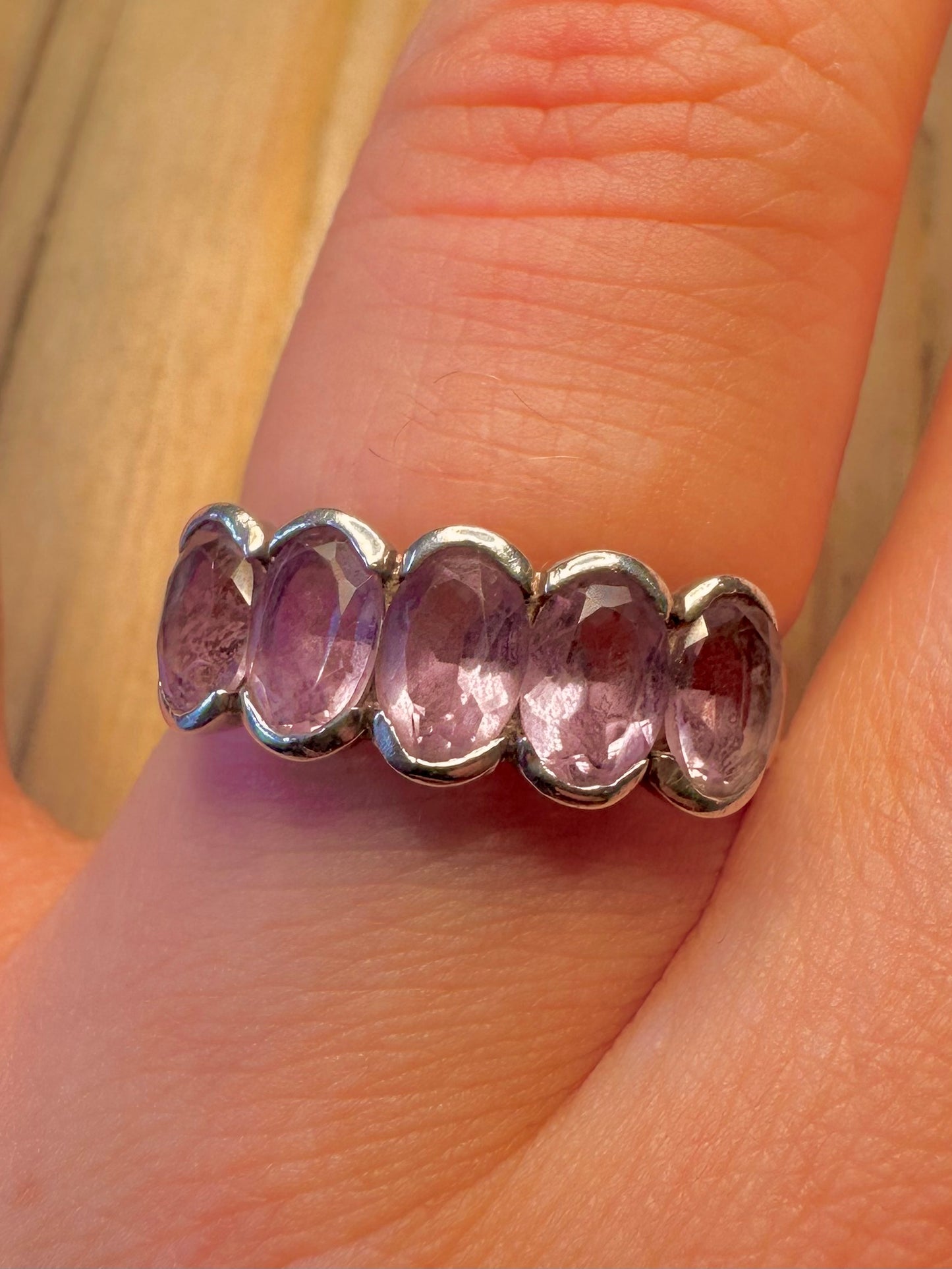 Vintage Amethyst 925 Sterling Silver Size O1/2 Ring
