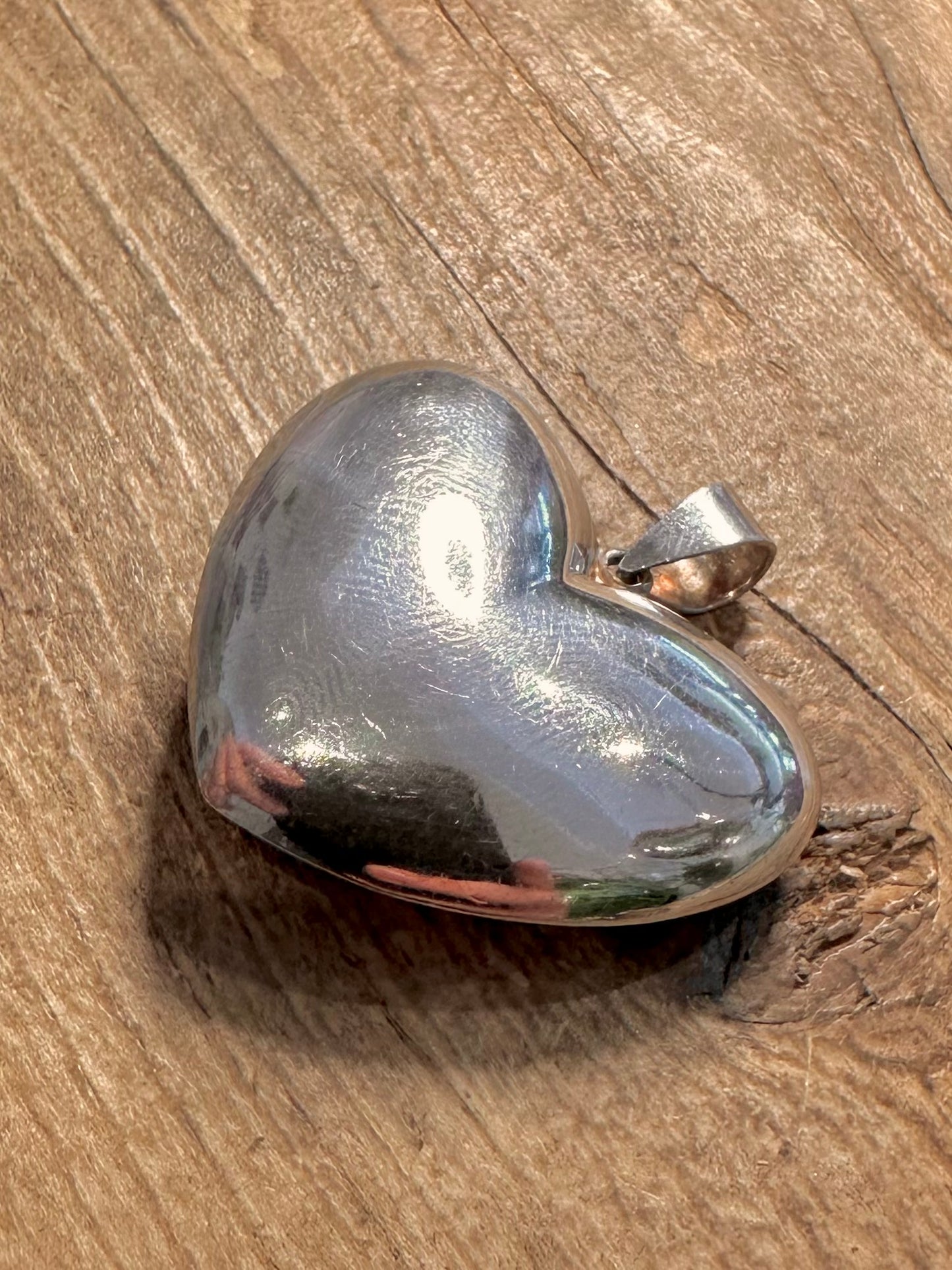 Modern Chunky Puff Heart 925 Silver Pendant
