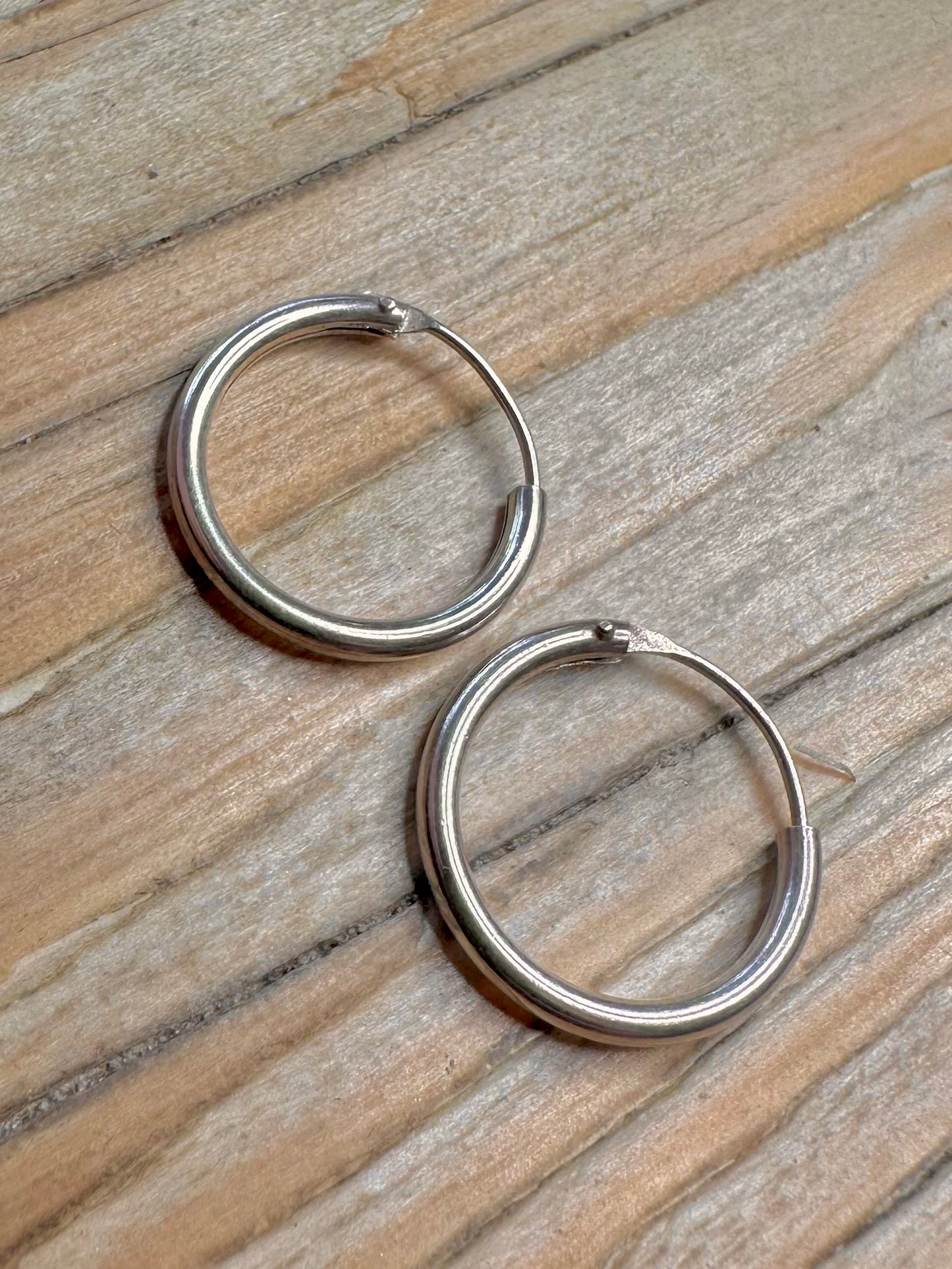 Vintage Hoops 925 Sterling Silver Earrings
