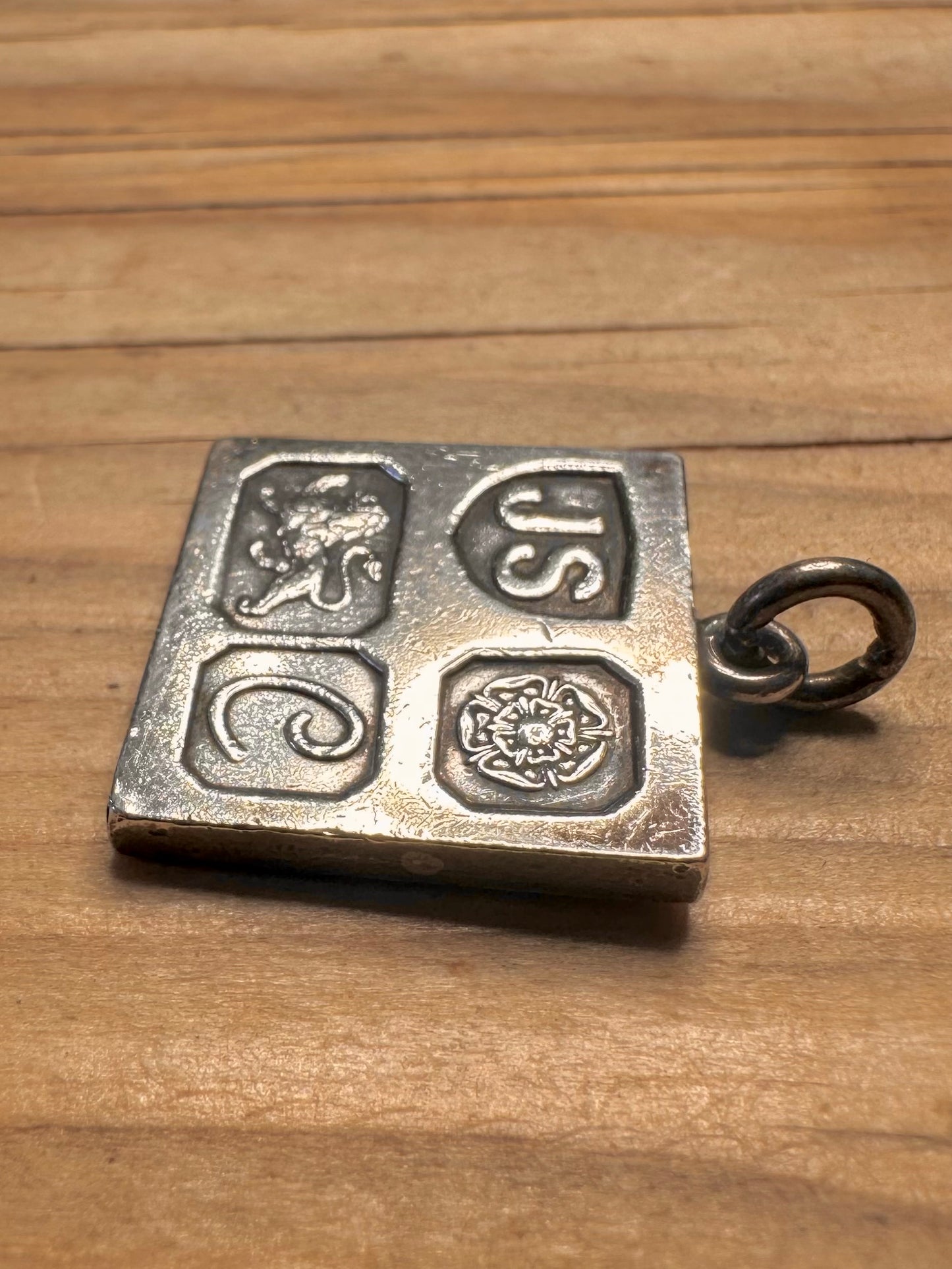 Vintage Jack Spencer Maker 1977 Square Ingot 925 Sterling Silver Pendant