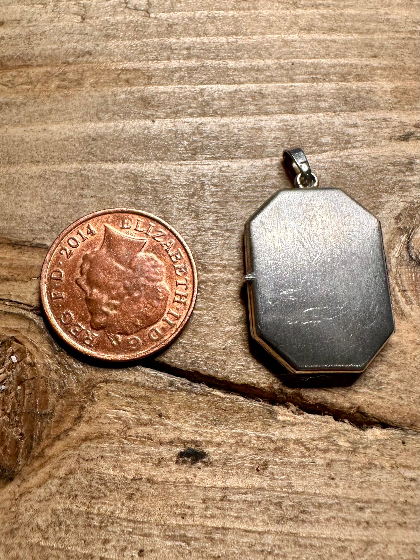 Vintage Rectangle Engraved Locket 925 Silver Pendant