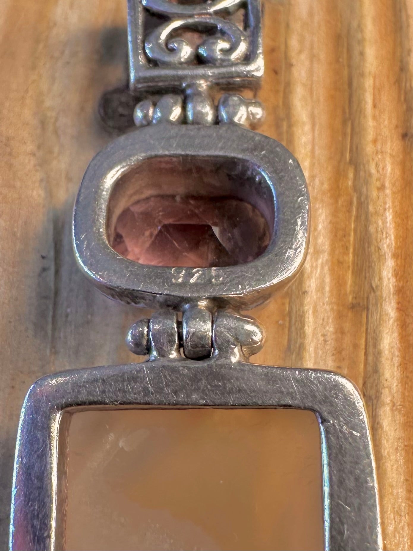 Purple Stone and Druzy Decorative 925 Sterling Silver Pendant
