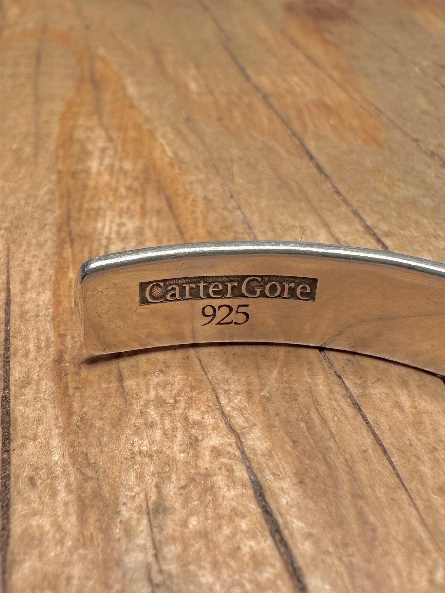Carter Gore Star Engraved Cuff 925 Sterling Silver Bangle