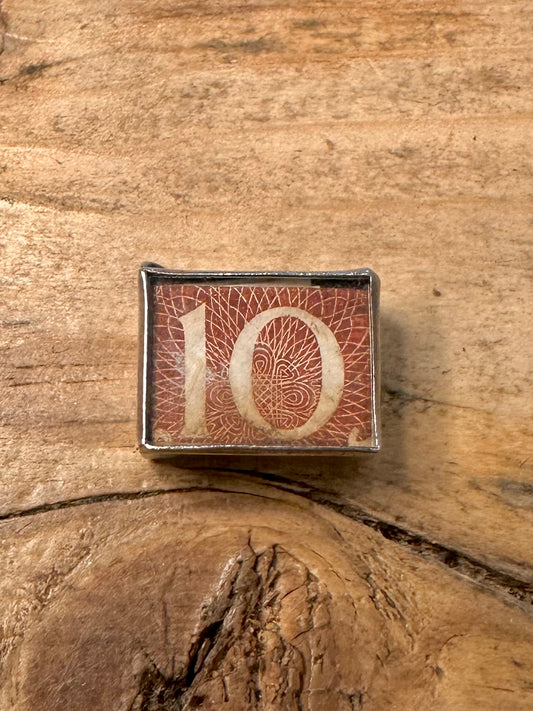 Vintage 10 Pound Note Break Glass in Emergency 925 Silver Charm Pendant