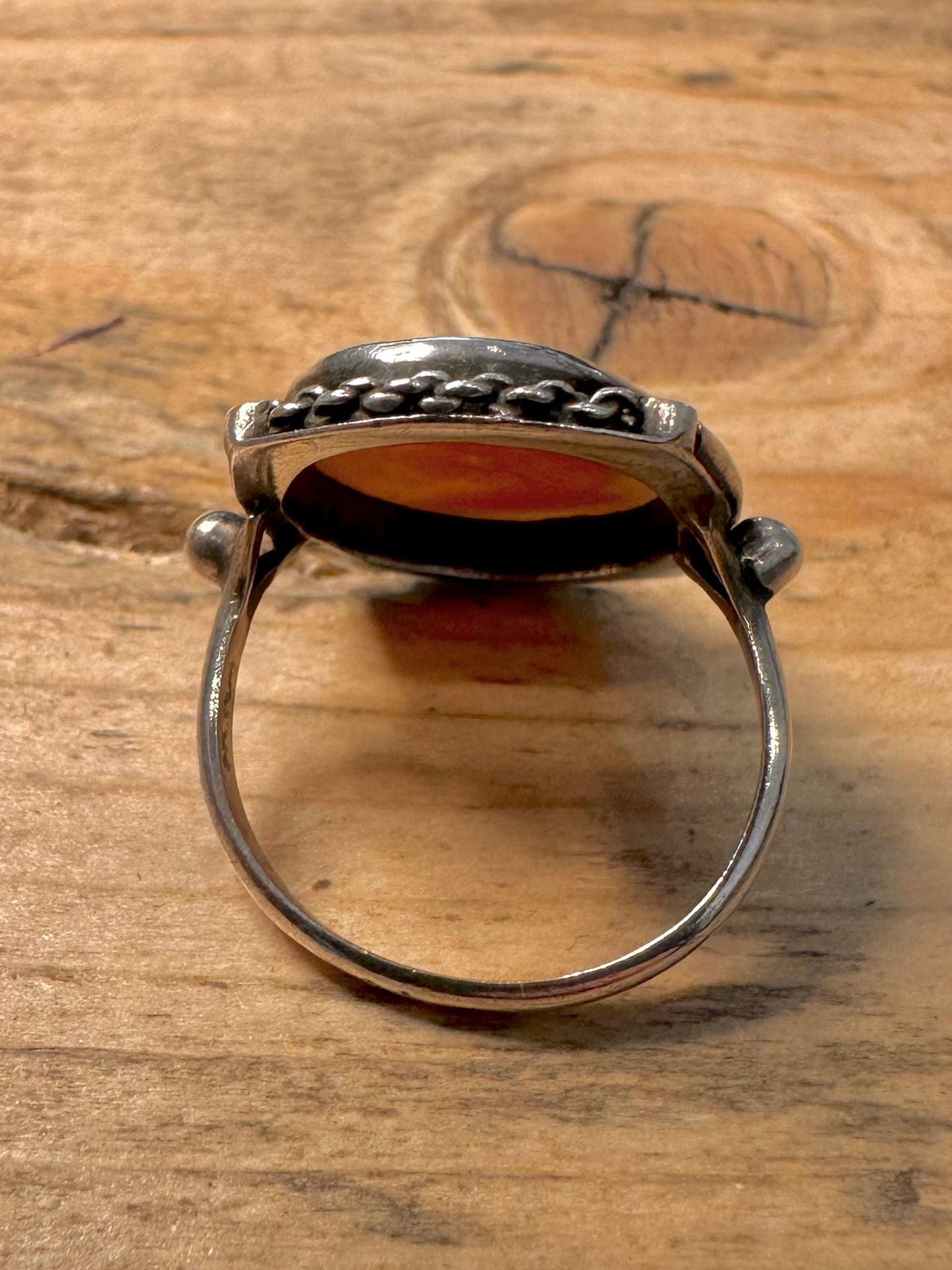 Vintage Cameo 925 Silver Size M Ring