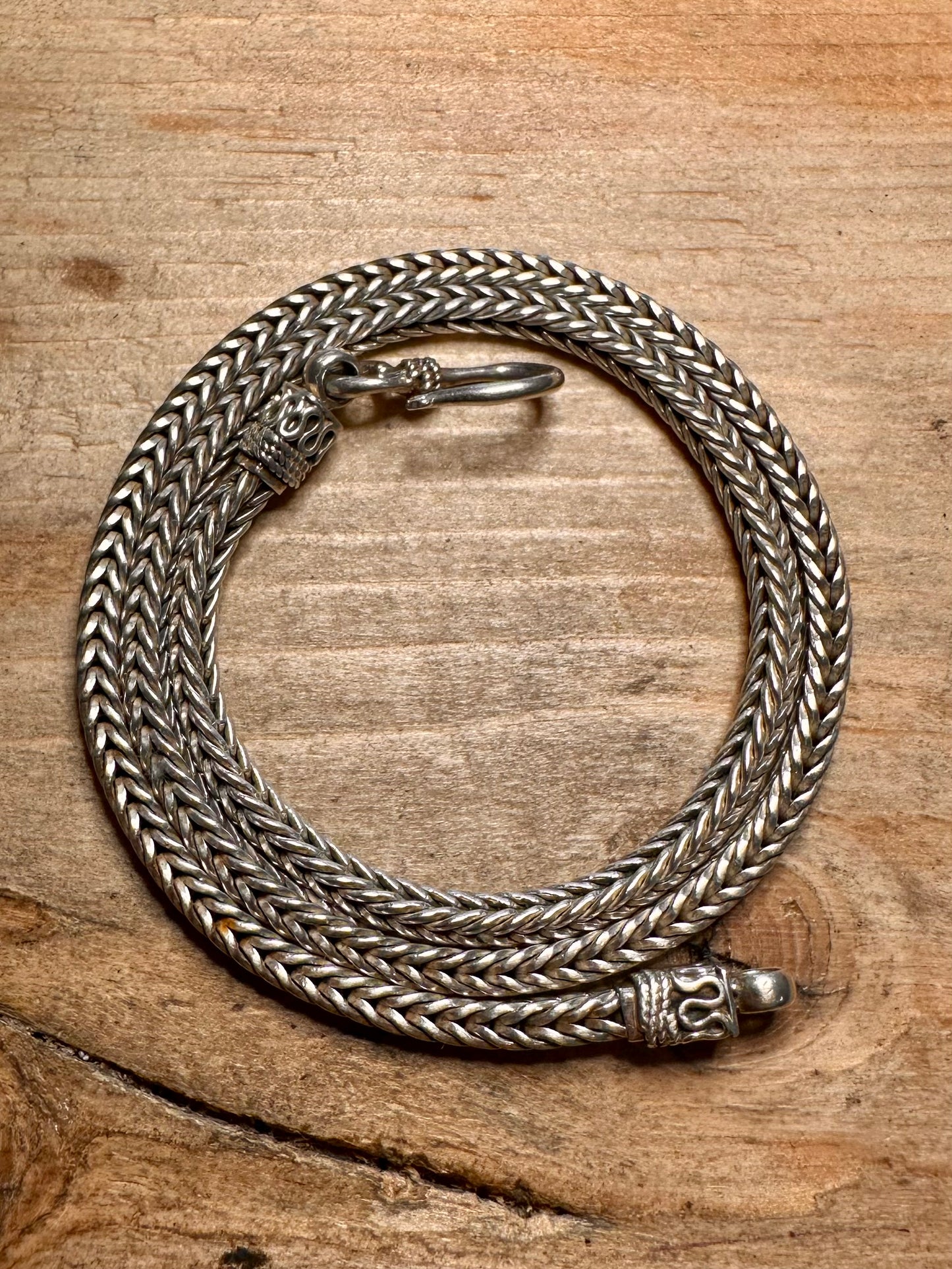2003 Foxtail Chain Hook Clasp 925 Silver 17.5 inch Necklace