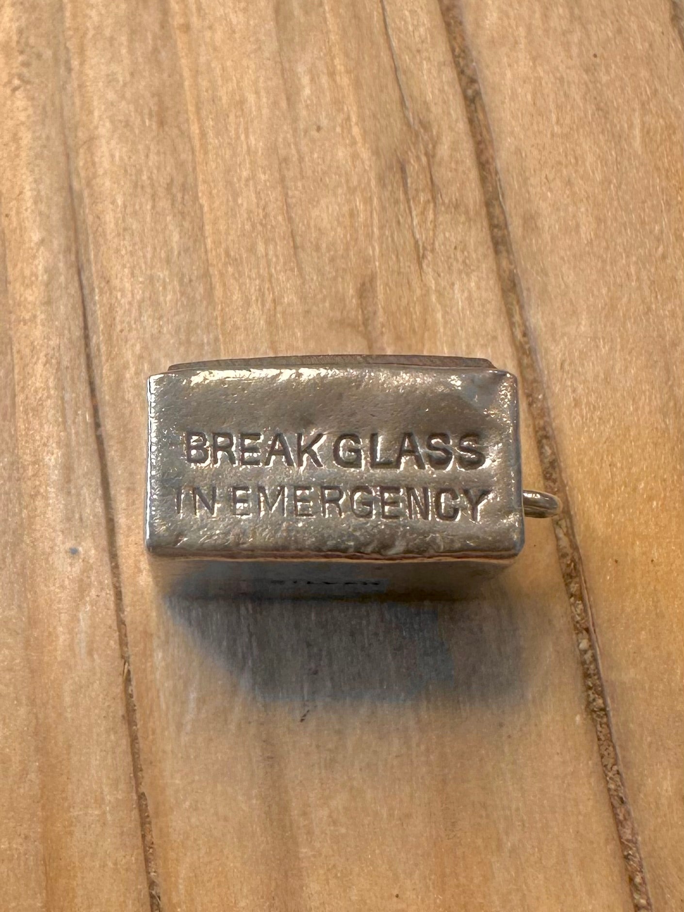 Vintage £1 Pound Note Break Glass in Emergency 925 Silver Charm Pendant