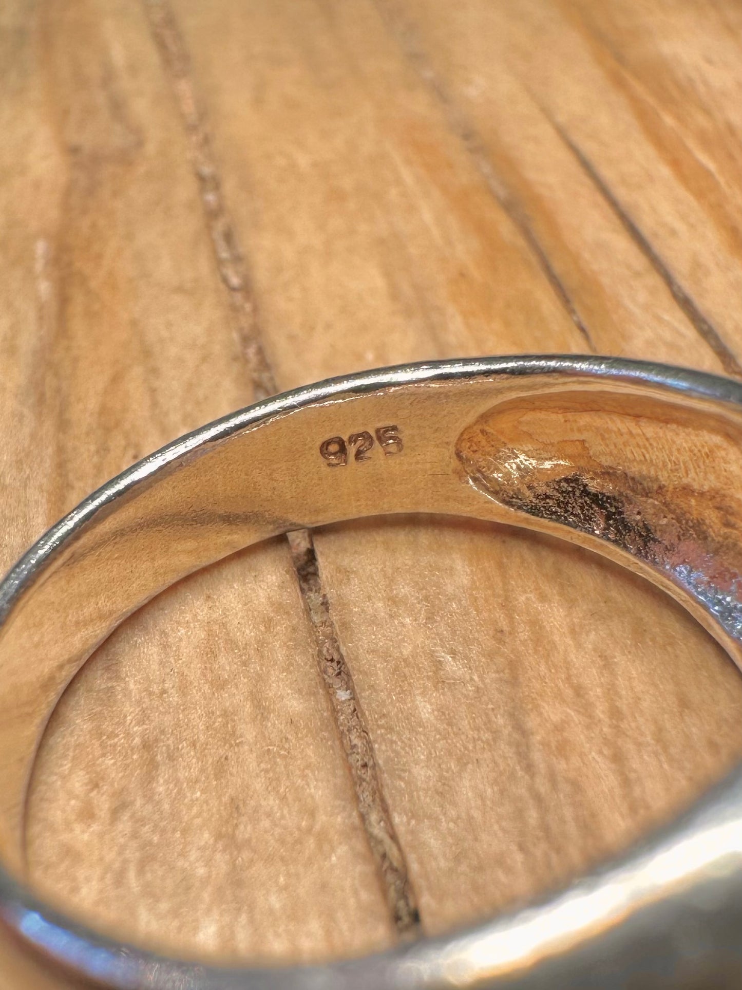 Abstract Dome 925 Sterling Silver Size P Ring