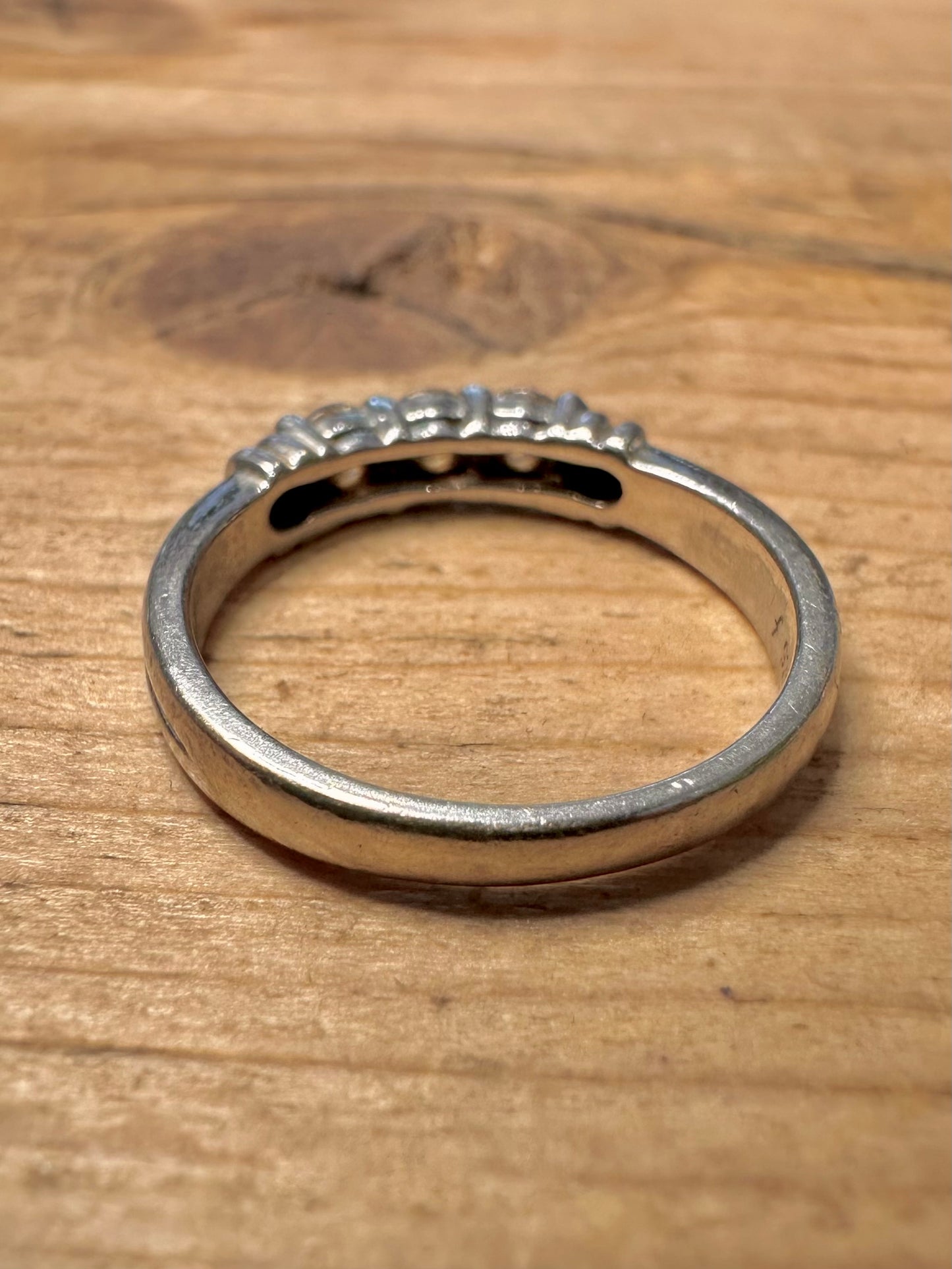Vintage White DQ CZ 925 Silver Size N Ring