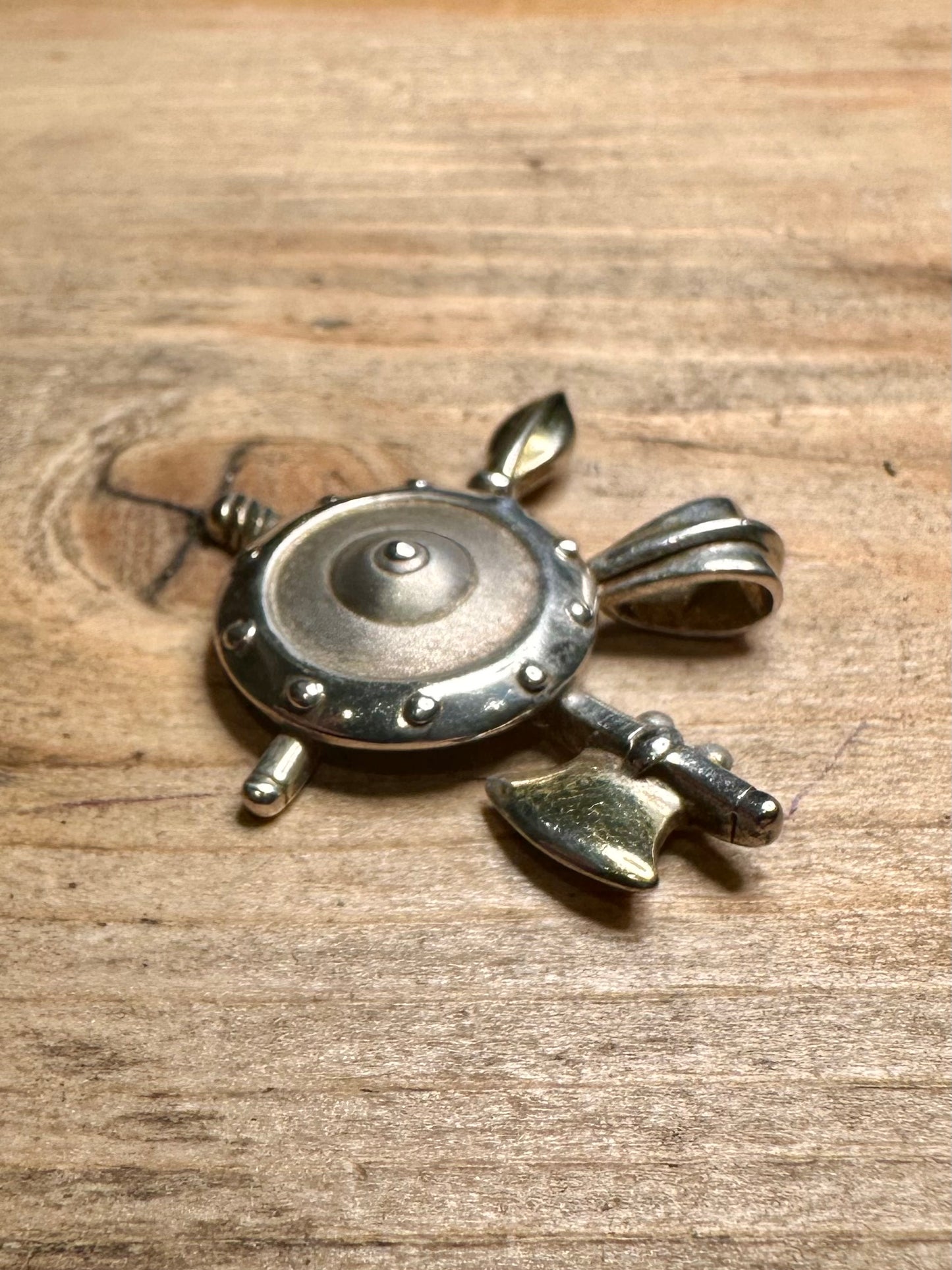 Vintage Pike and Axe Gold on 925 Silver Pendant