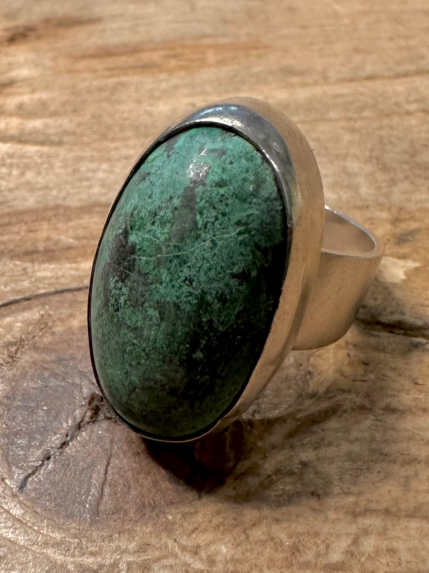 Vintage 1989 Oval Turquoise 925 Silver Size O Ring