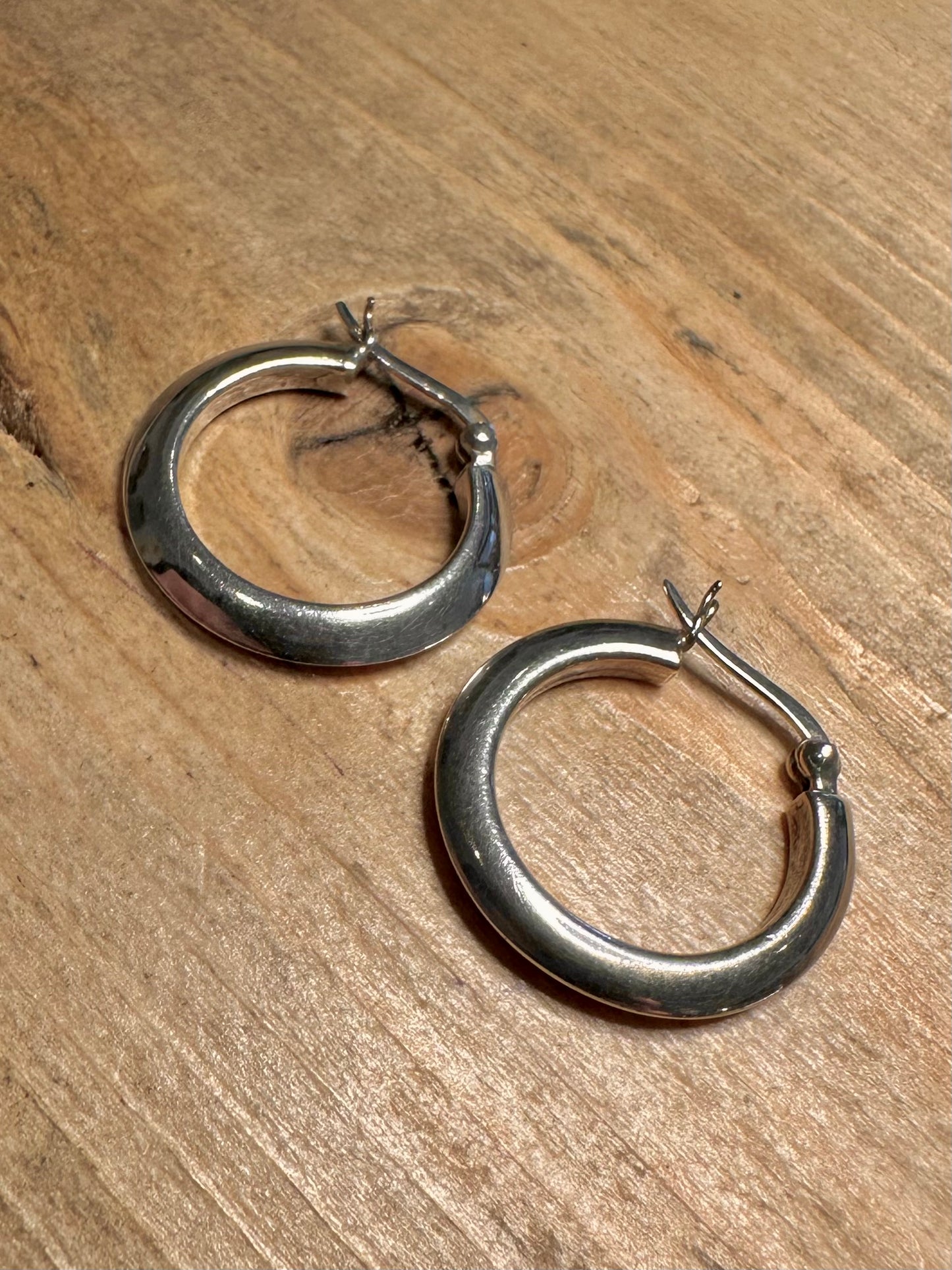 Vintage Hoops 925 Silver Earrings