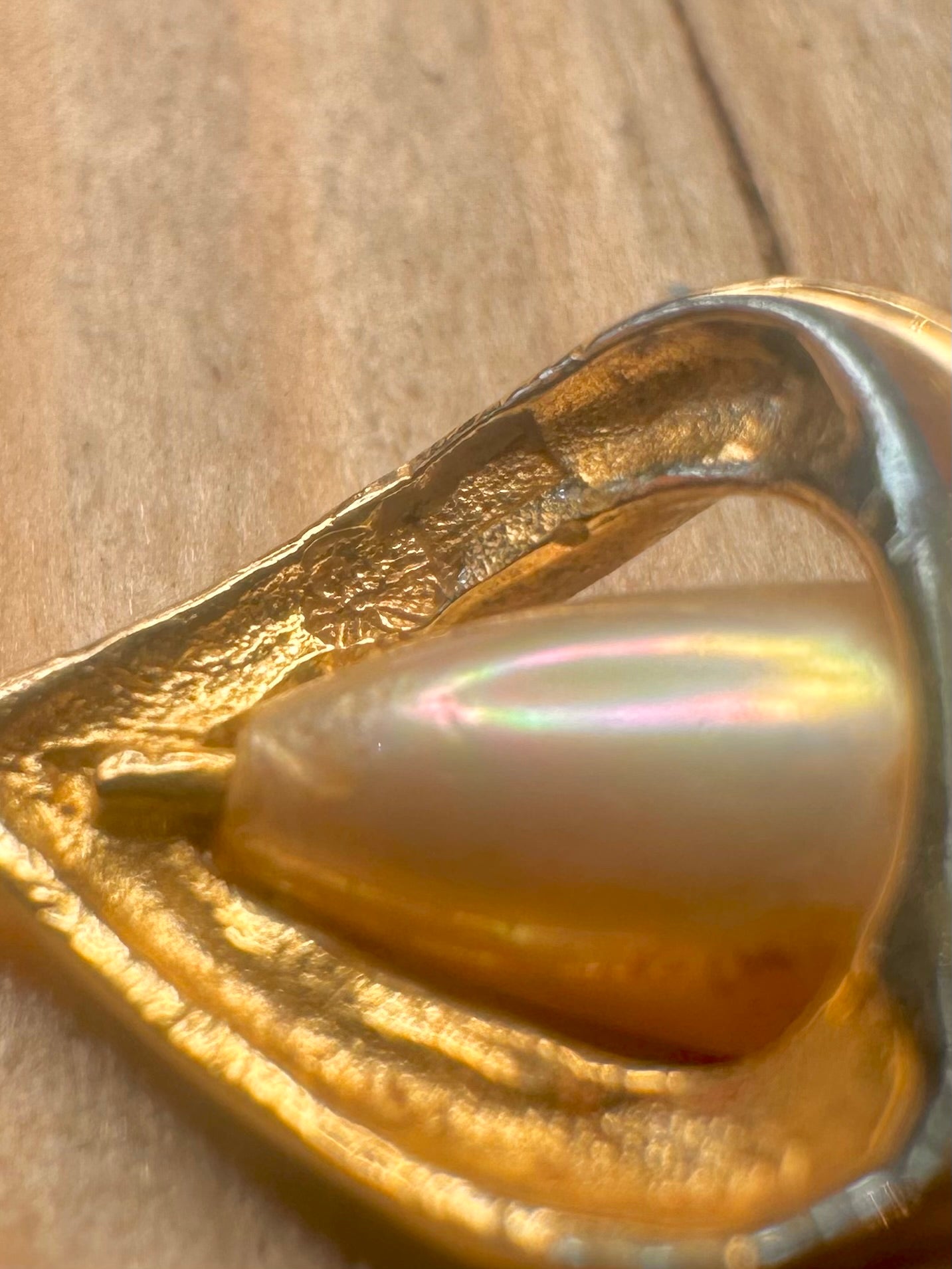 Modern Pearl Gold on 925 Silver Earrings