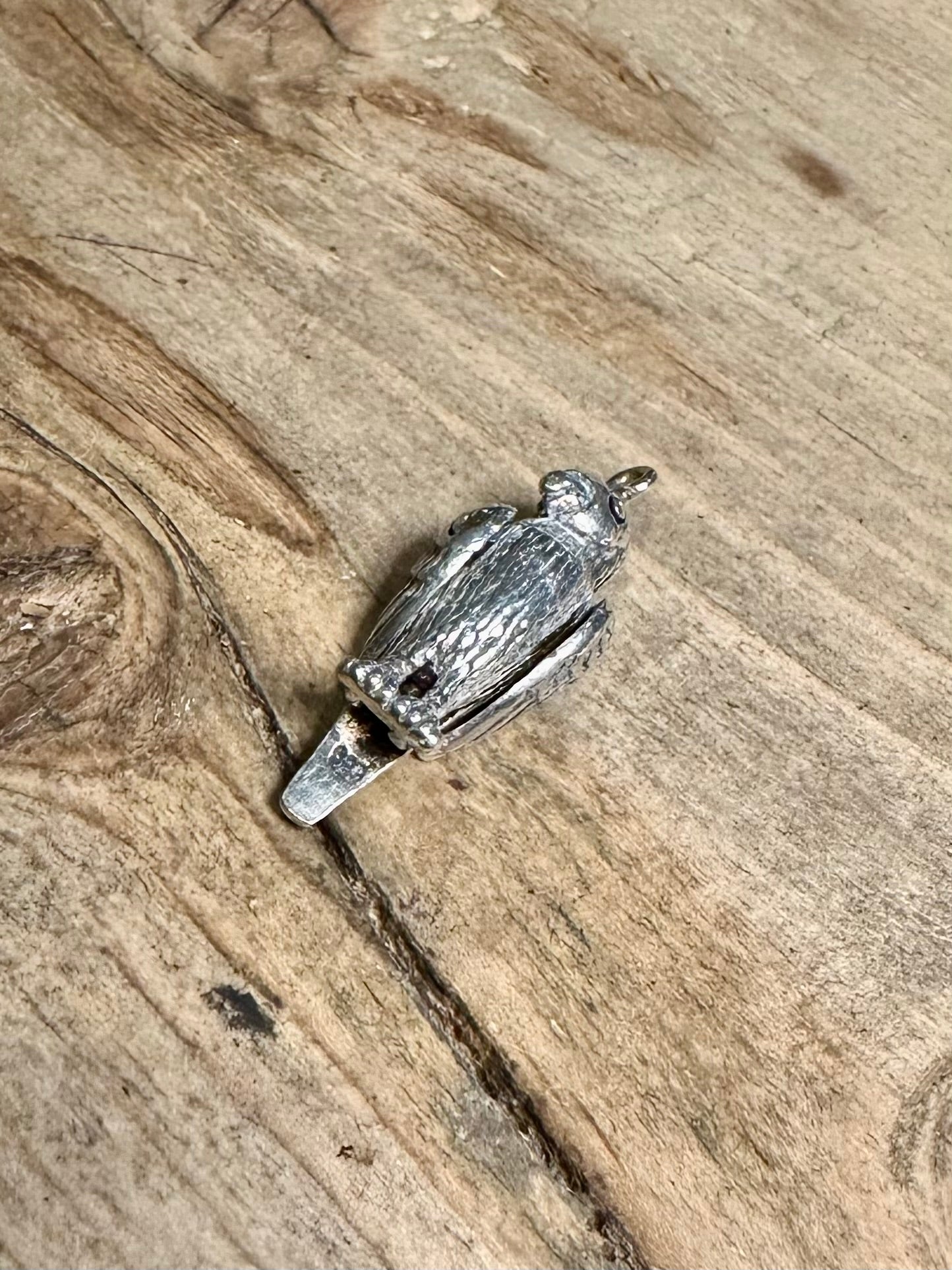Vintage Articulated Parrot 925 Silver Pendant