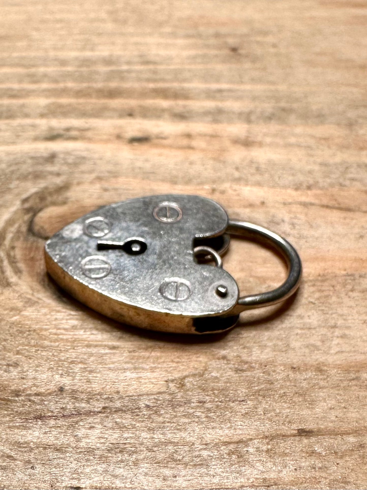 Vintage Large 1975 Heart Padlock 925 Silver Pendant