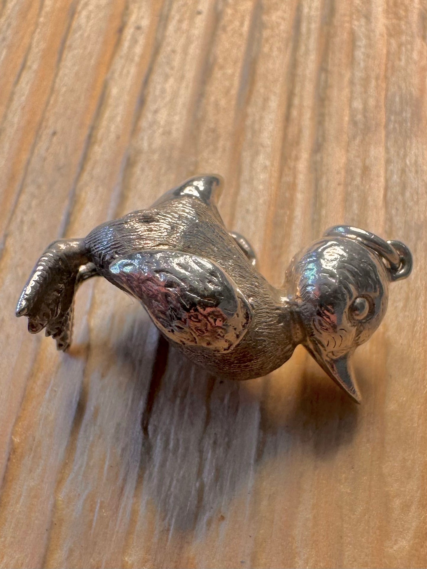 Vintage 1974 Solid Duck 925 Sterling Silver Maker FM Pendant