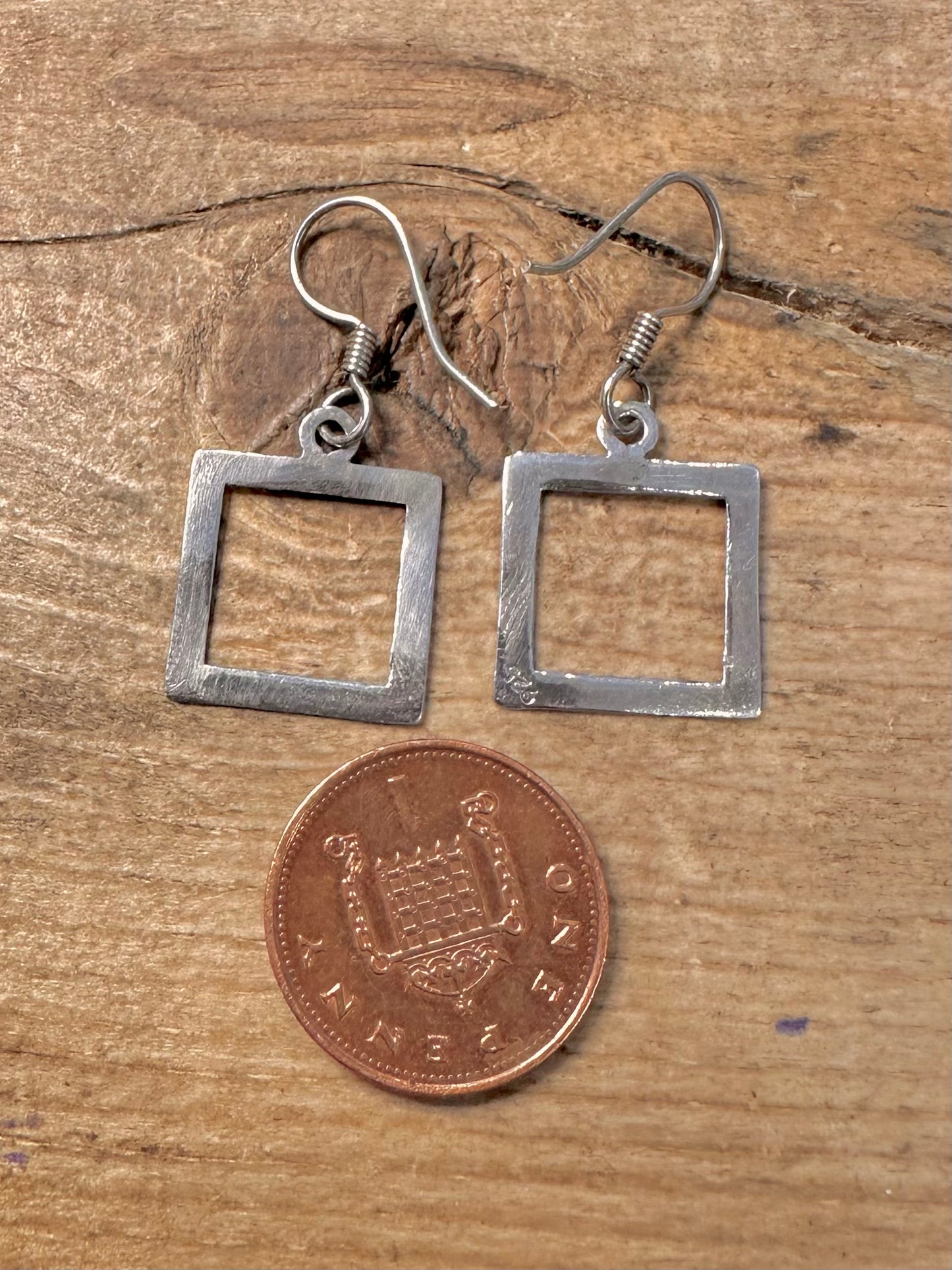 Abstract Square 925 Silver Earring
