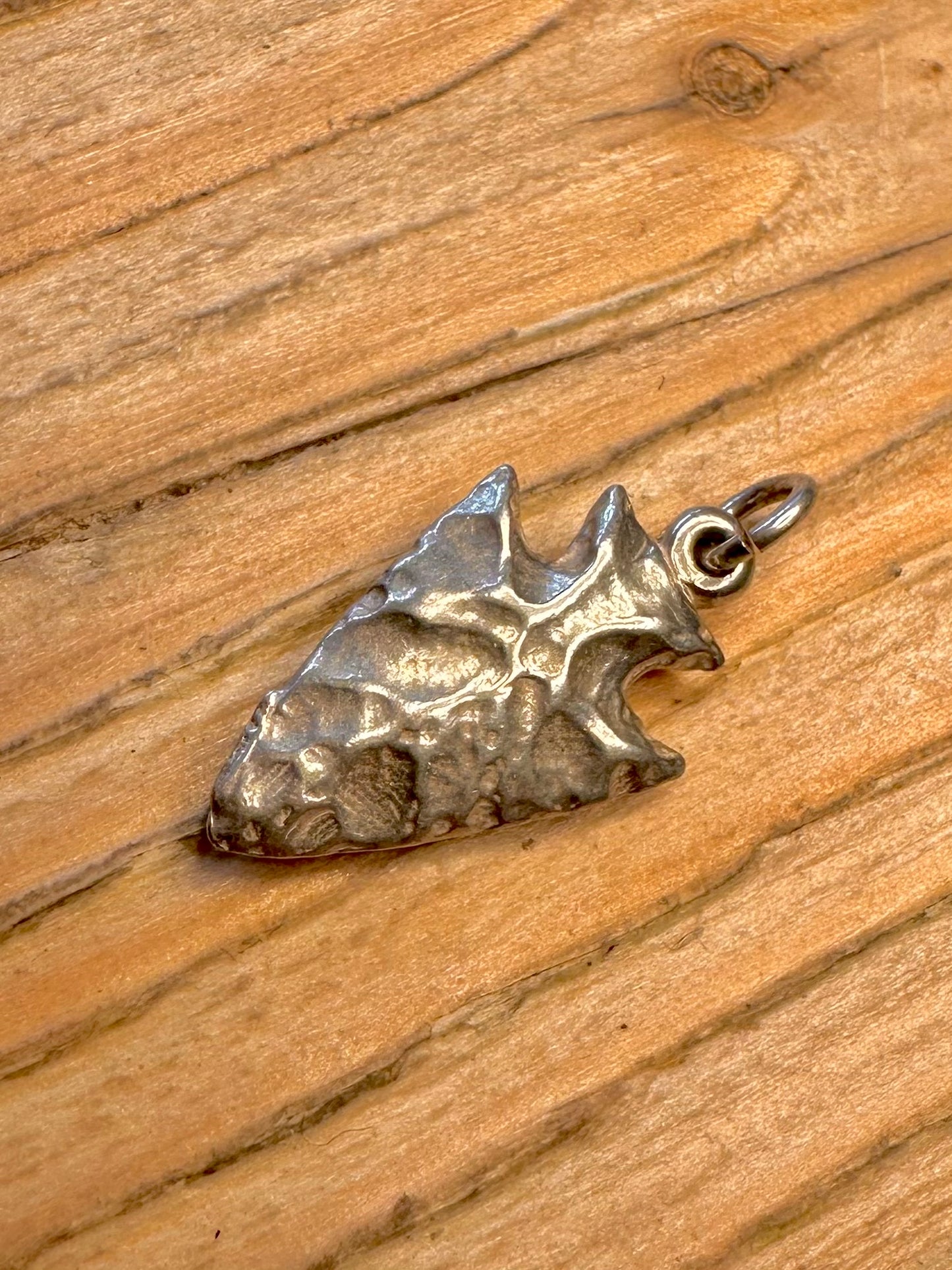 Vintage Arrow Head Textured 925 Sterling Silver Pendant