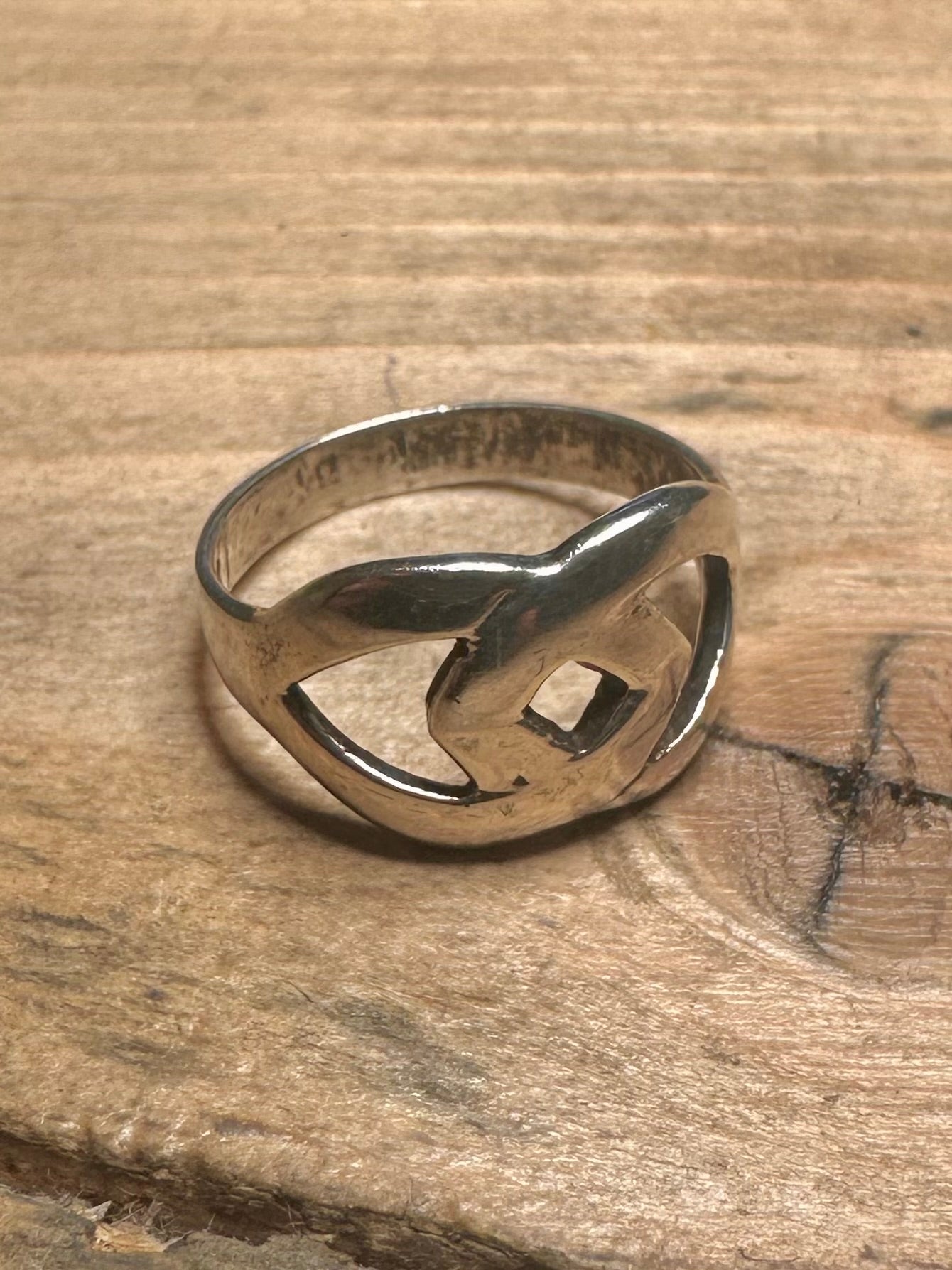 Vintage Overlap Style 925 Silver Size N Ring