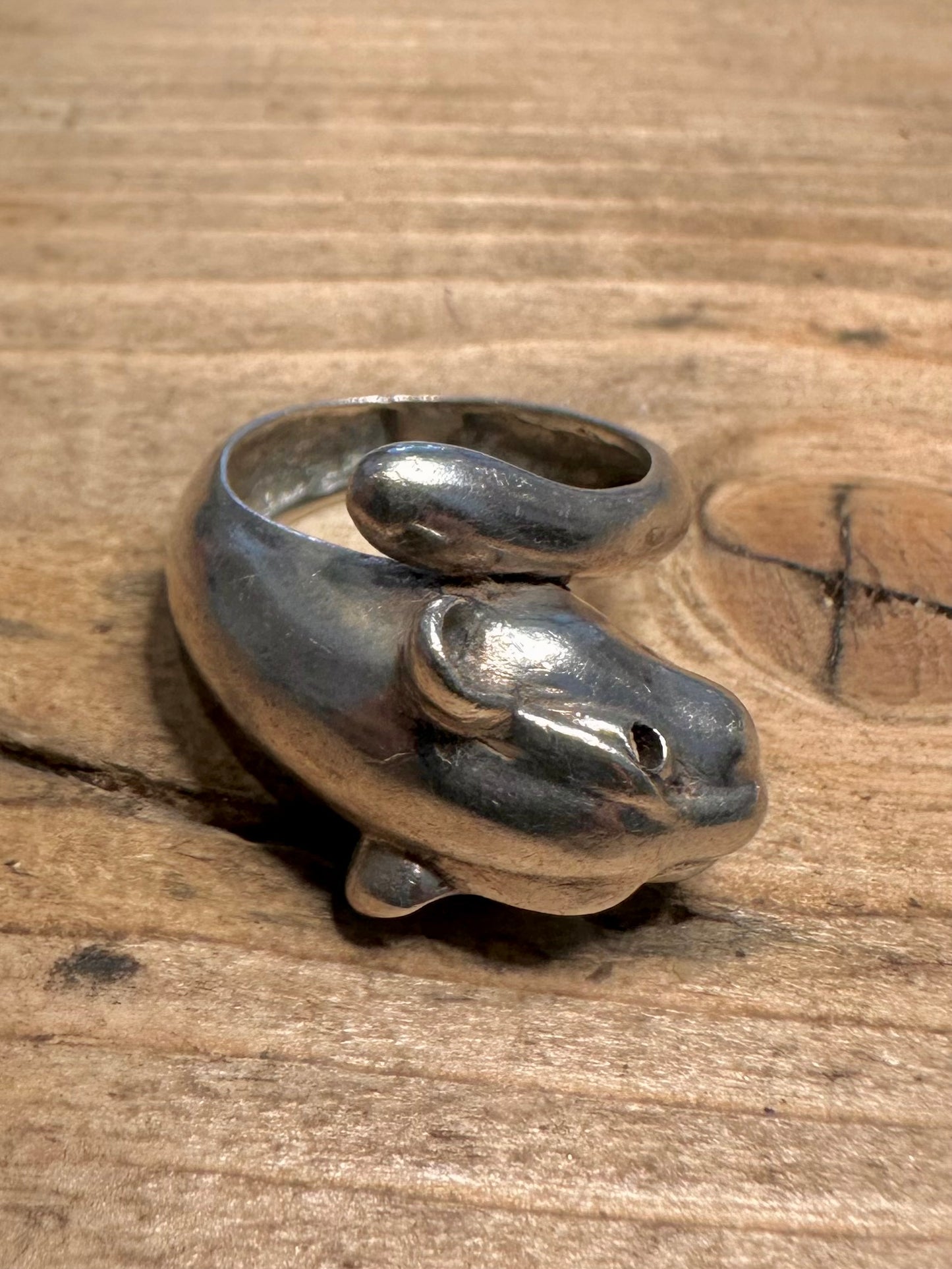 Vintage Panther 925 Silver Size Q Ring