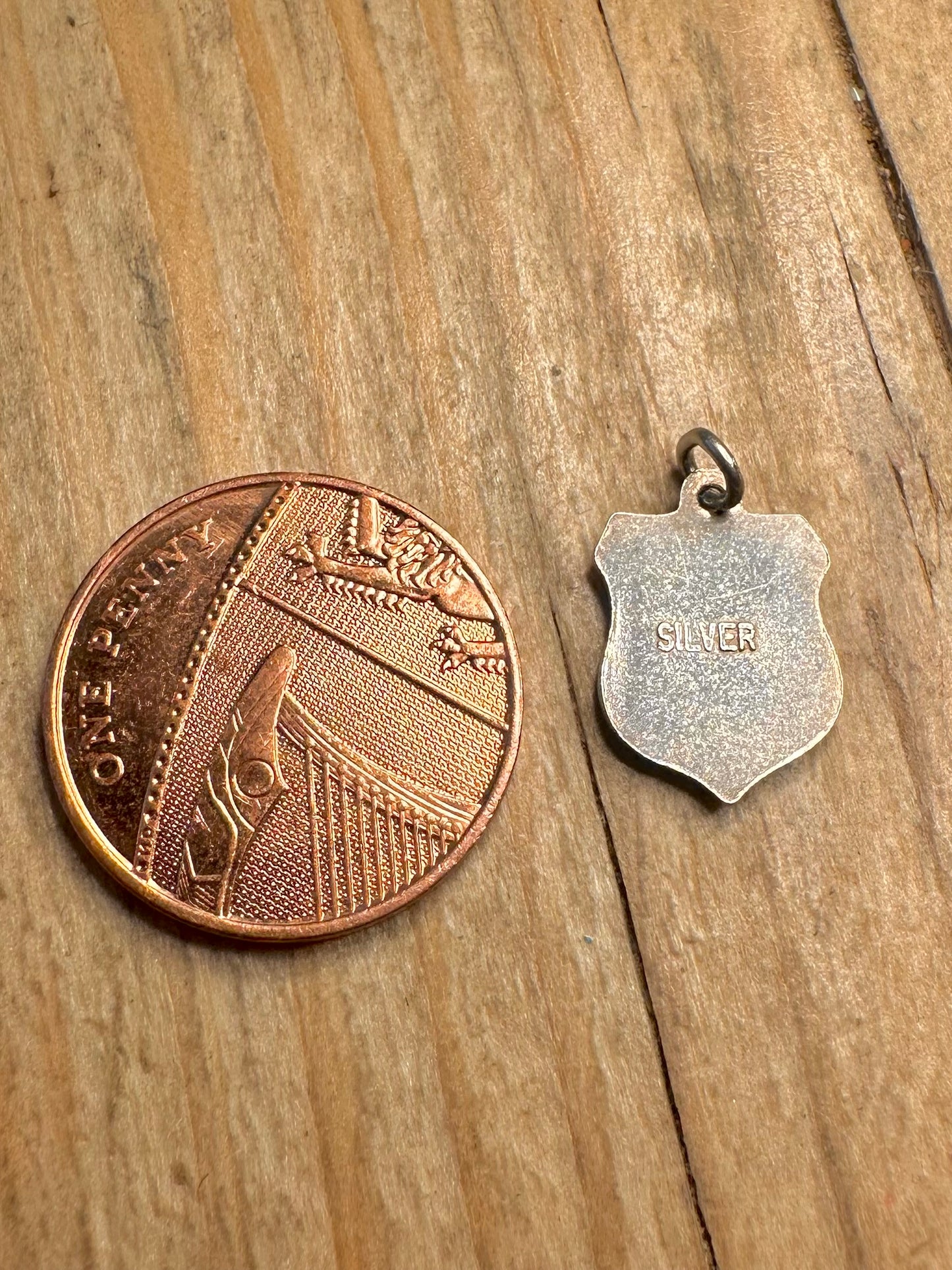 Vintage Wales Enamel Crest 925 Sterling Silver Pendant