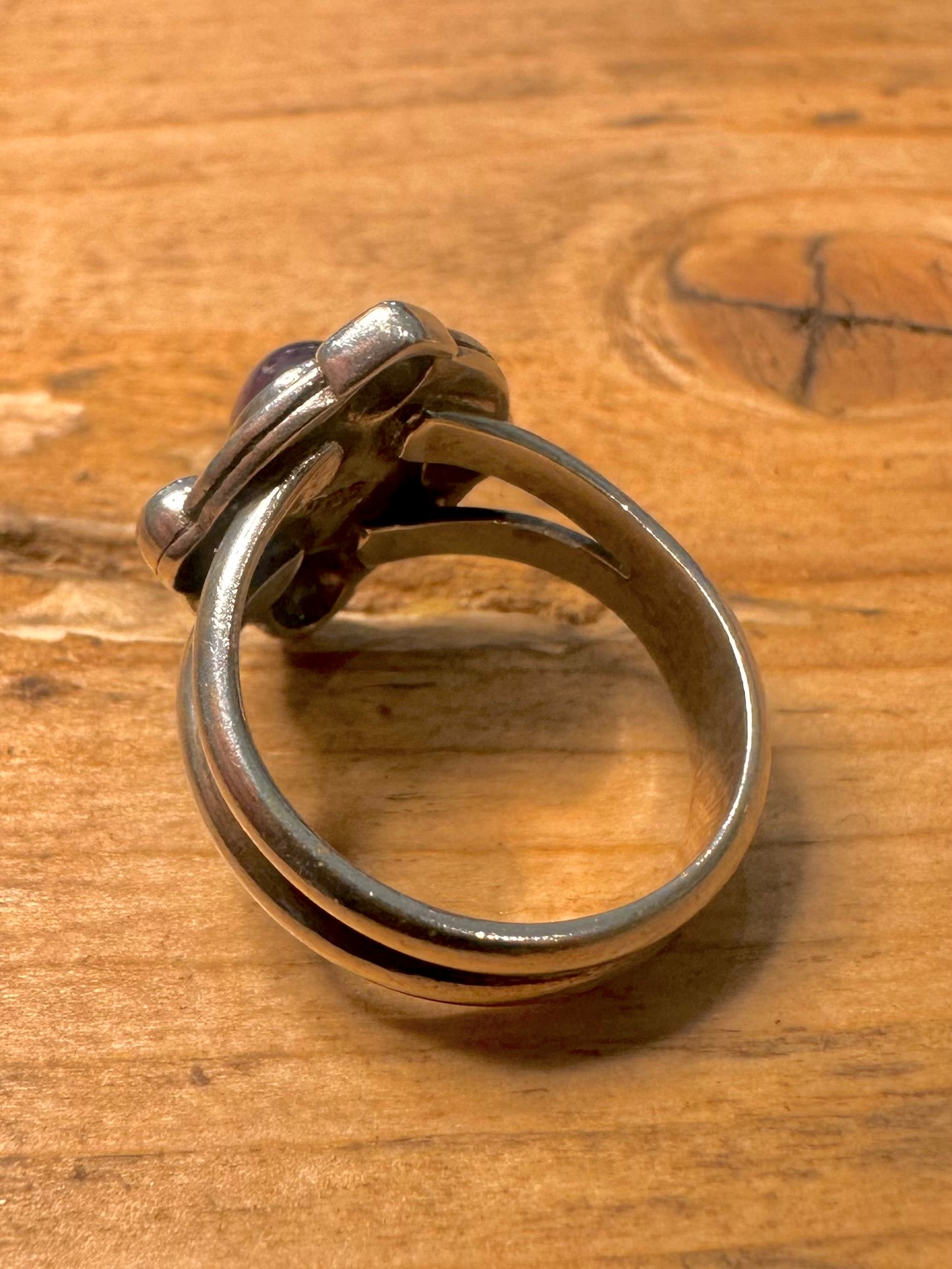 Vintage Amethyst Boho 925 Silver Size K Ring