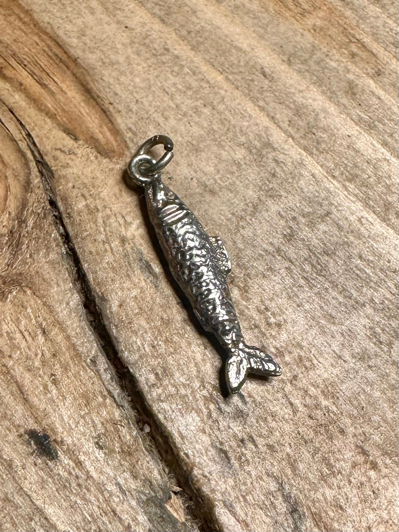 Vintage Fish 925 Silver Charm Pendant