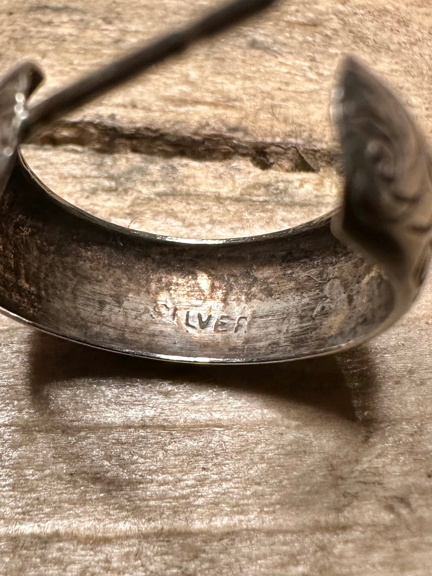 Vintage Engraved Half Hoops 925 Silver Earrings