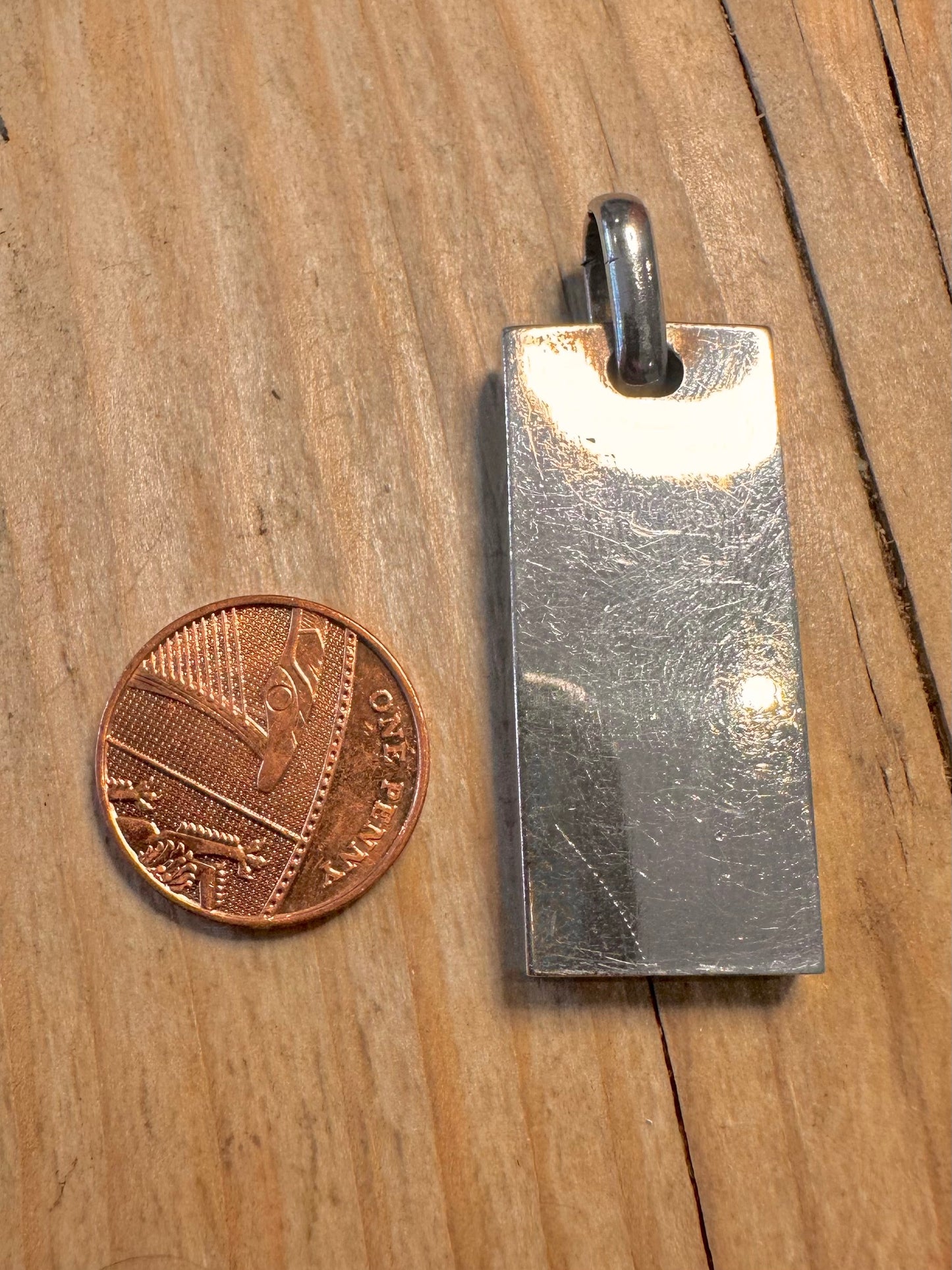 Vintage 1977 Jubilee Maker JSL London Ingot 925 Sterling Silver Pendant