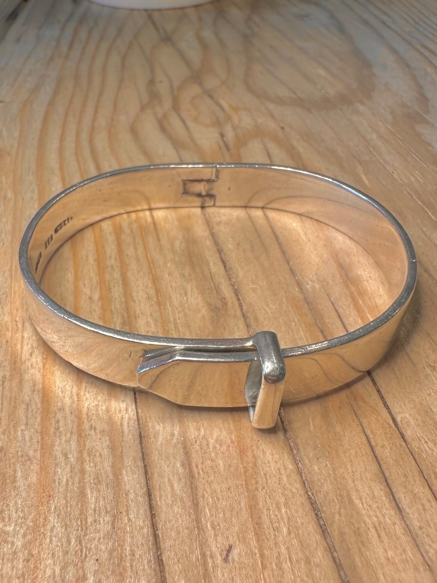 Vintage Abstract Buckle 925 Sterling Silver Mexico Bangle