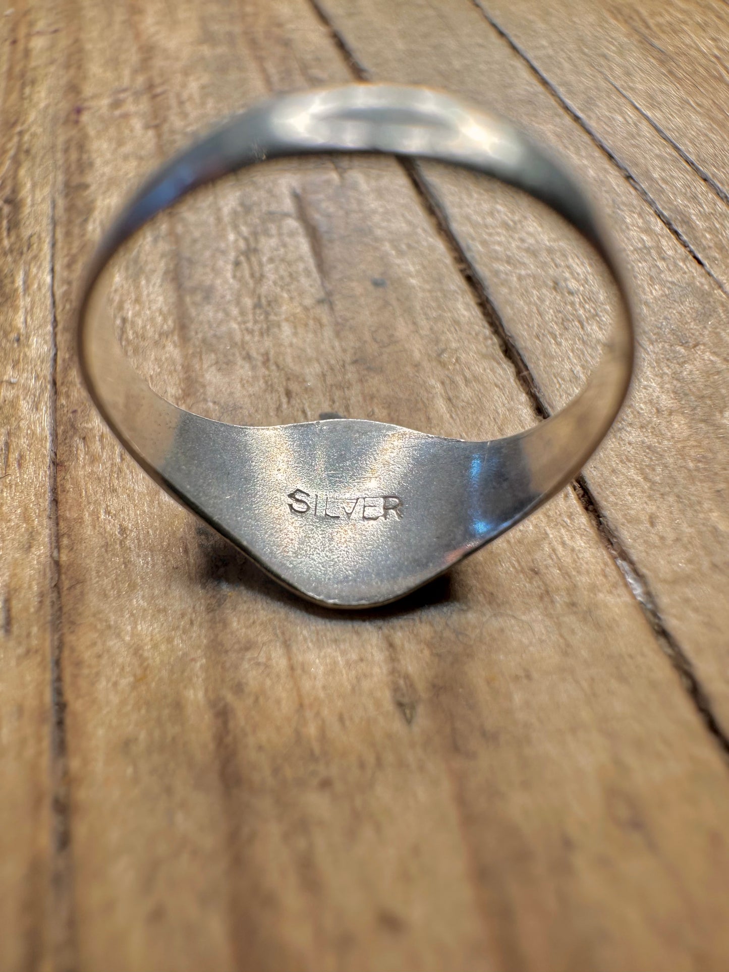 Engraved Signet 925 Sterling Silver Size H Ring